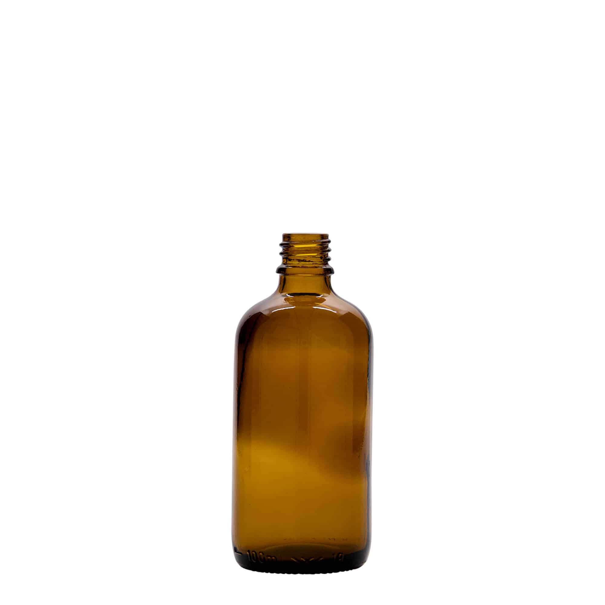 100 ml zdravniška steklenička, steklo, rjava, odprtina: DIN 18
