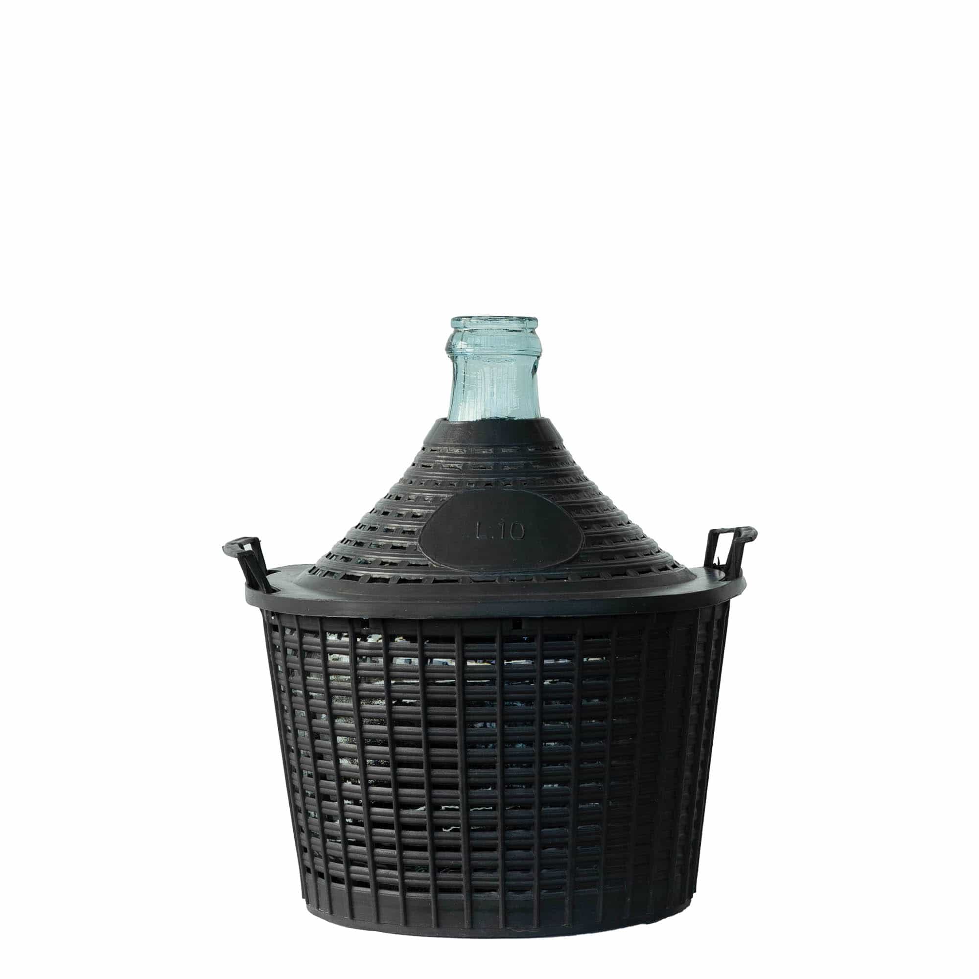 10 l balonska steklenica z ozkim vratom, steklo, odprtina: pokrov s pritrditvijo