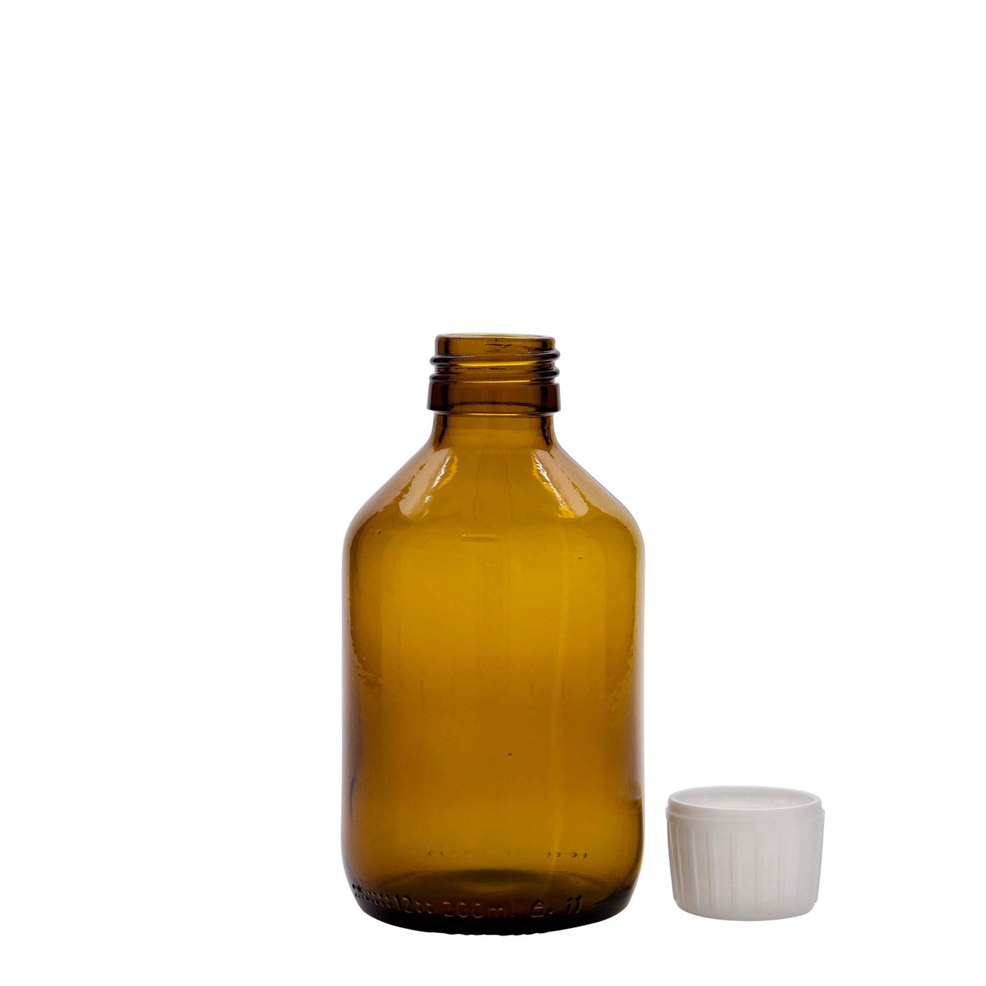 200 ml medicinska steklenička, rjava, steklo, odprtina: PP 28