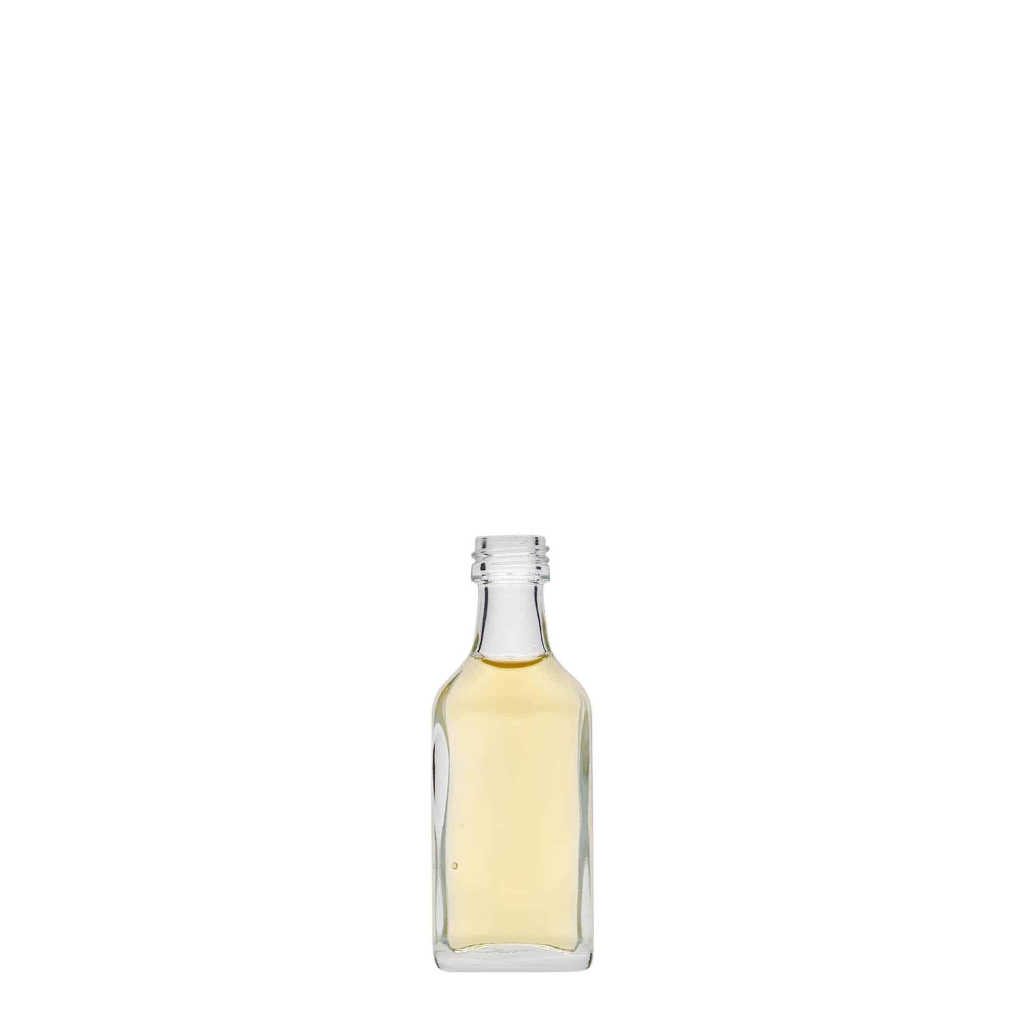 20 ml žepna steklenica, pravokotna, steklo, ustje: PP 18