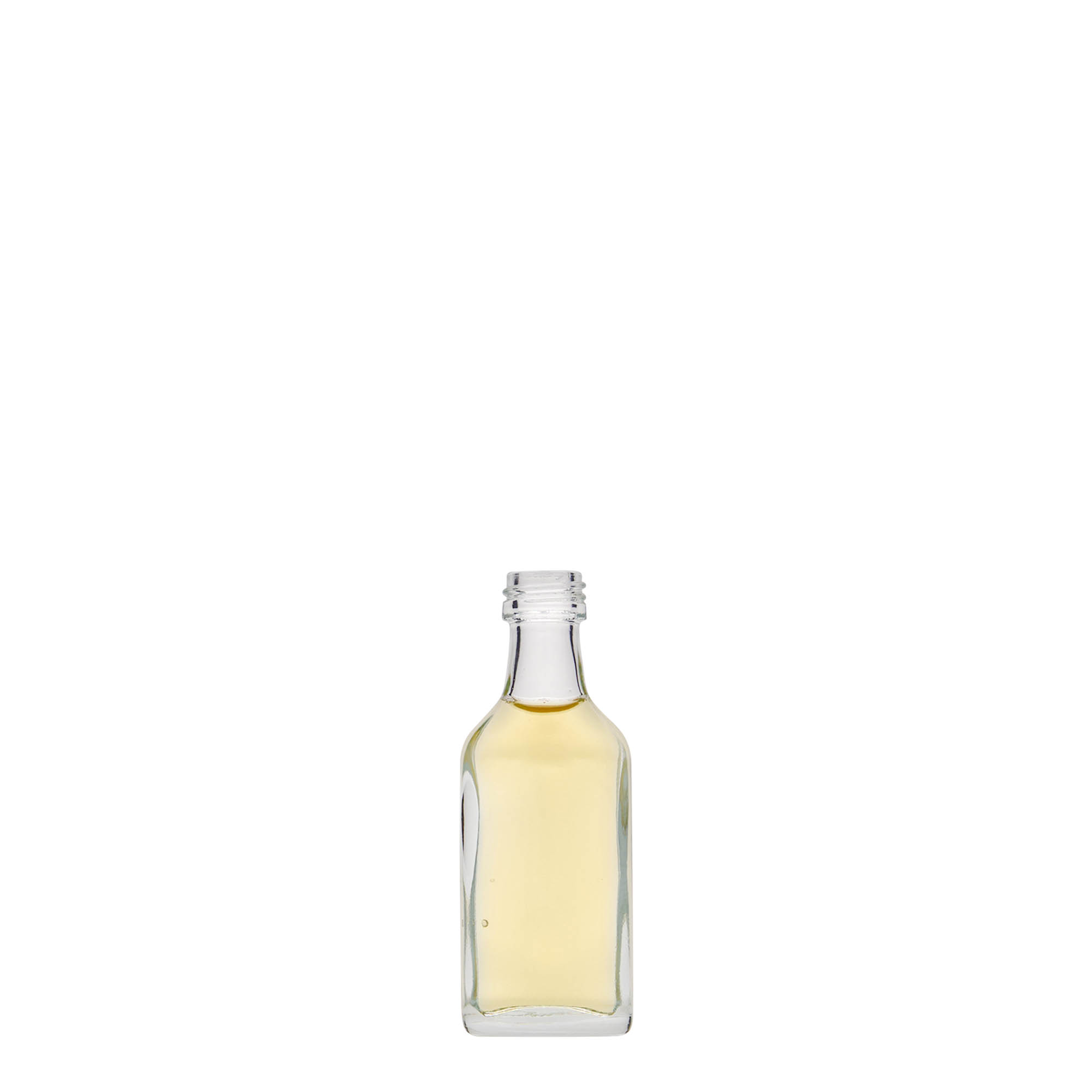 20 ml žepna steklenička, pravokotna, steklo, odprtina: PP 18 20 ml žepna steklenička, pravokotna, steklo, odprtina: PP 18