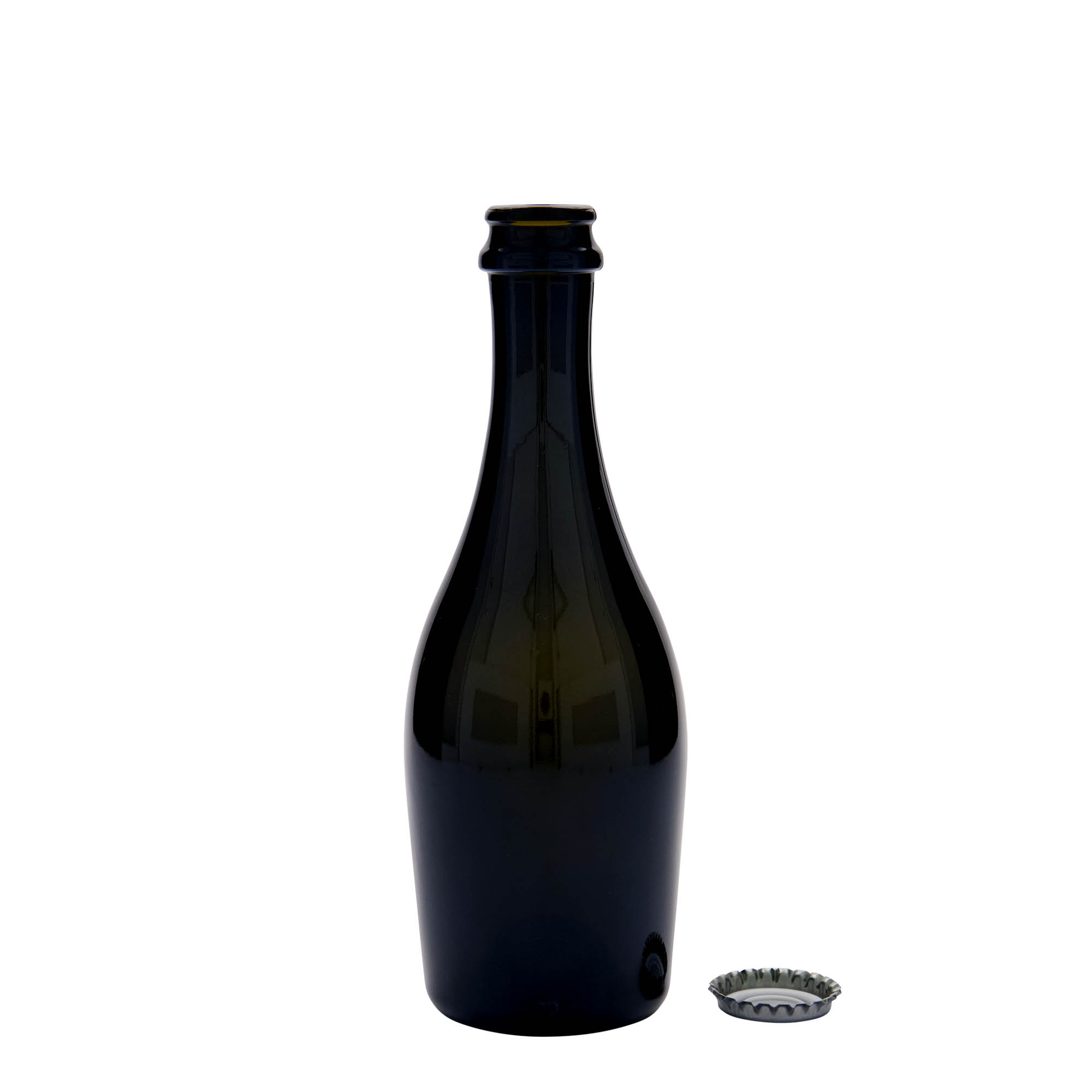 330 ml steklenica penine 'Carmen', steklo, starinsko zeleno, odprtina: kronkapa