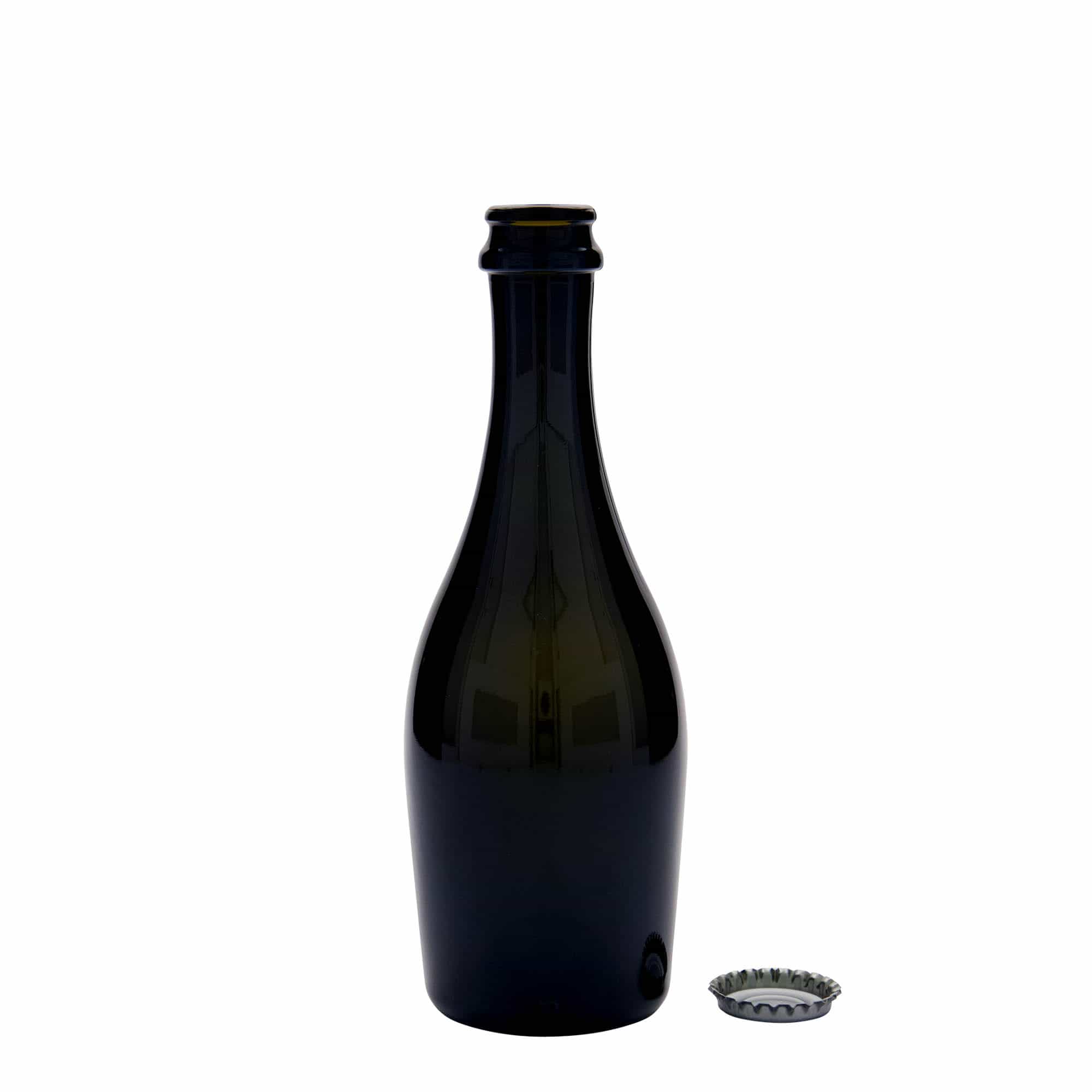330 ml steklenica penine 'Carmen', steklo, starinsko zeleno, odprtina: kronkapa