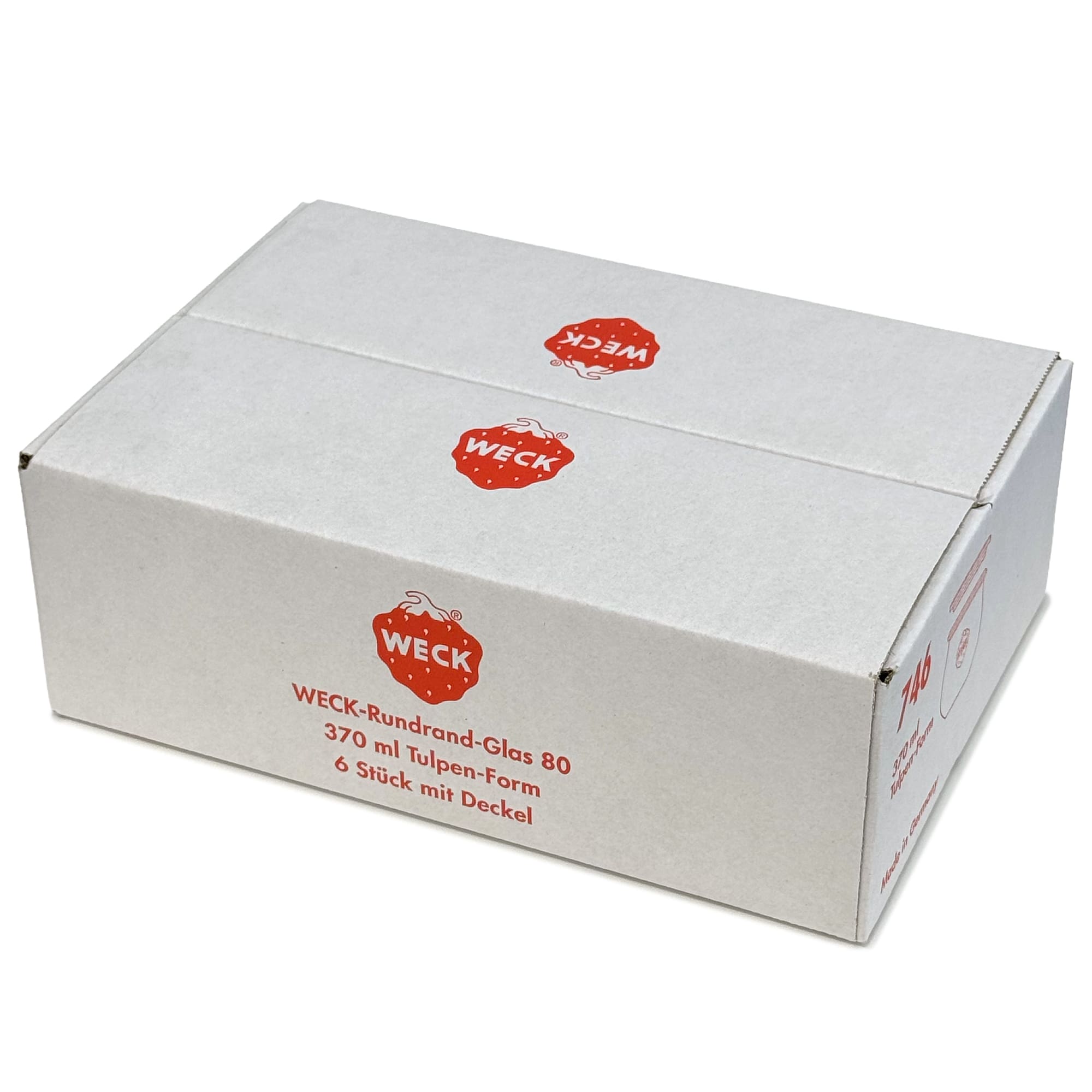6x 370 ml WECK kozarec tulipan s steklenim pokrovom RR 80