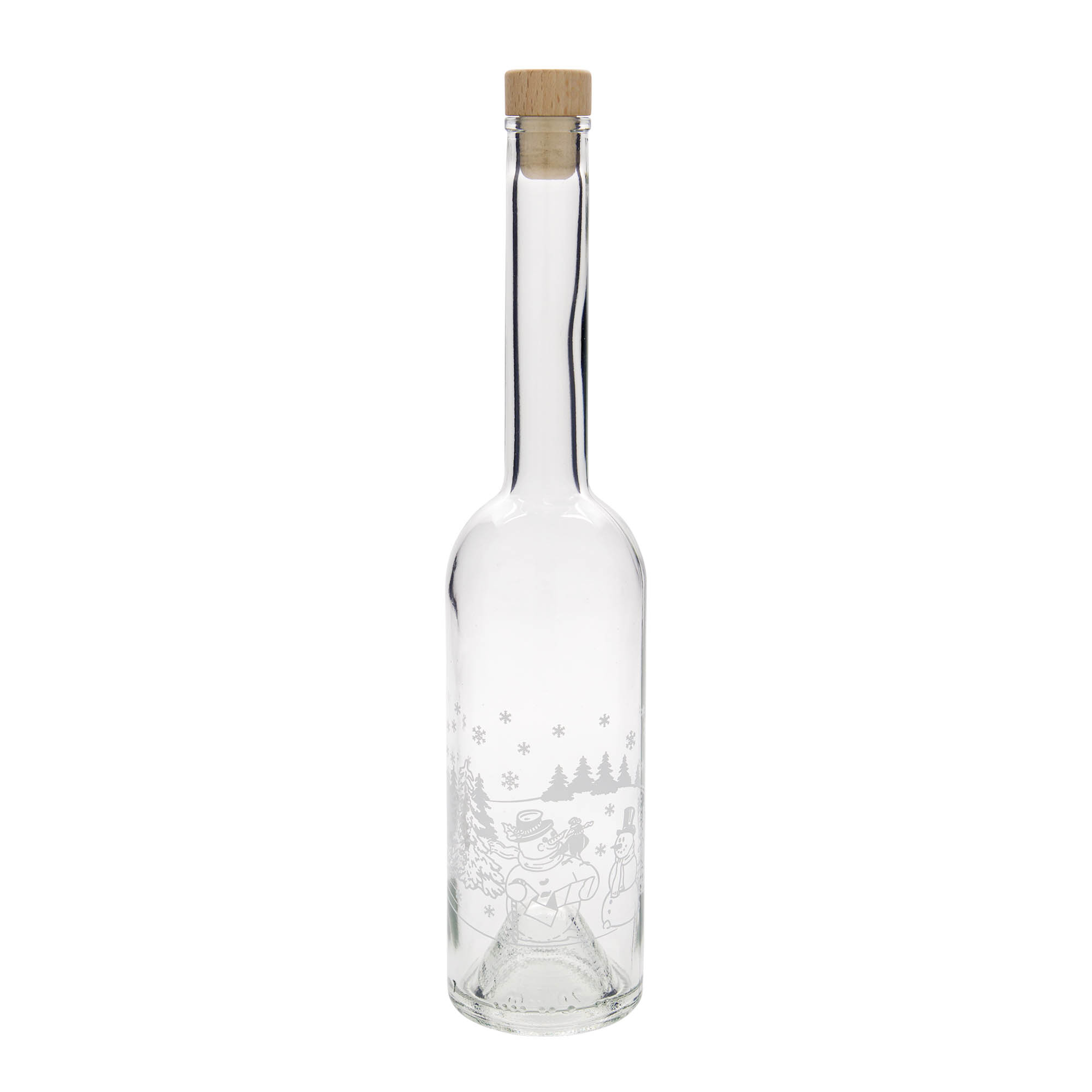 500 ml steklenica 'Opera', motiv: steklenica snežaka, odprtina: pluta