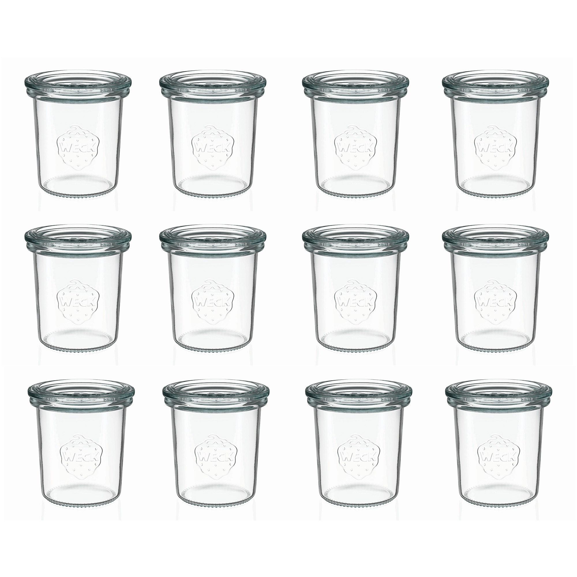 12x 160 ml WECK kozarec za vlaganje s steklenim pokrovom RR 60