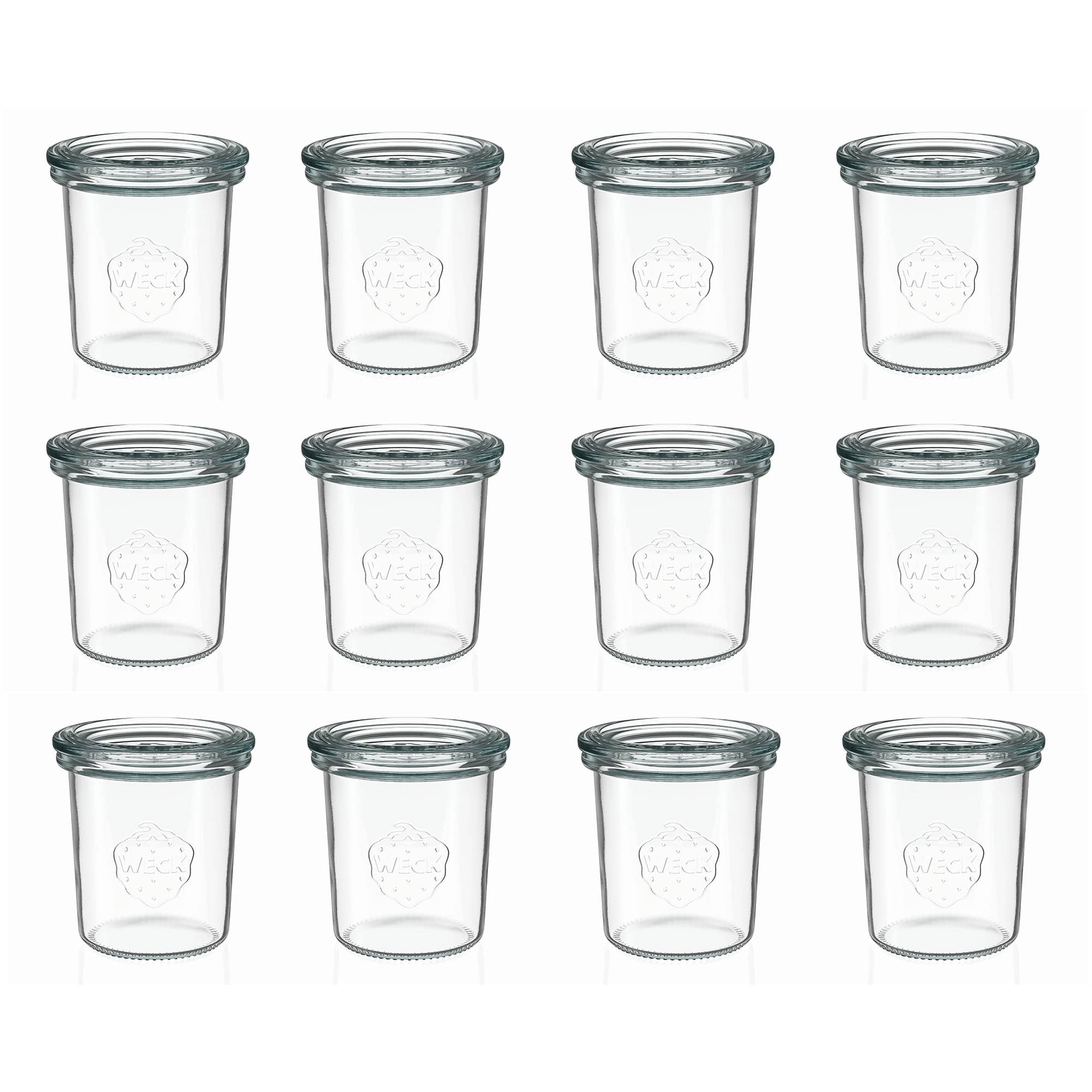 12x 160 ml WECK kozarec za vlaganje s steklenim pokrovom RR 60