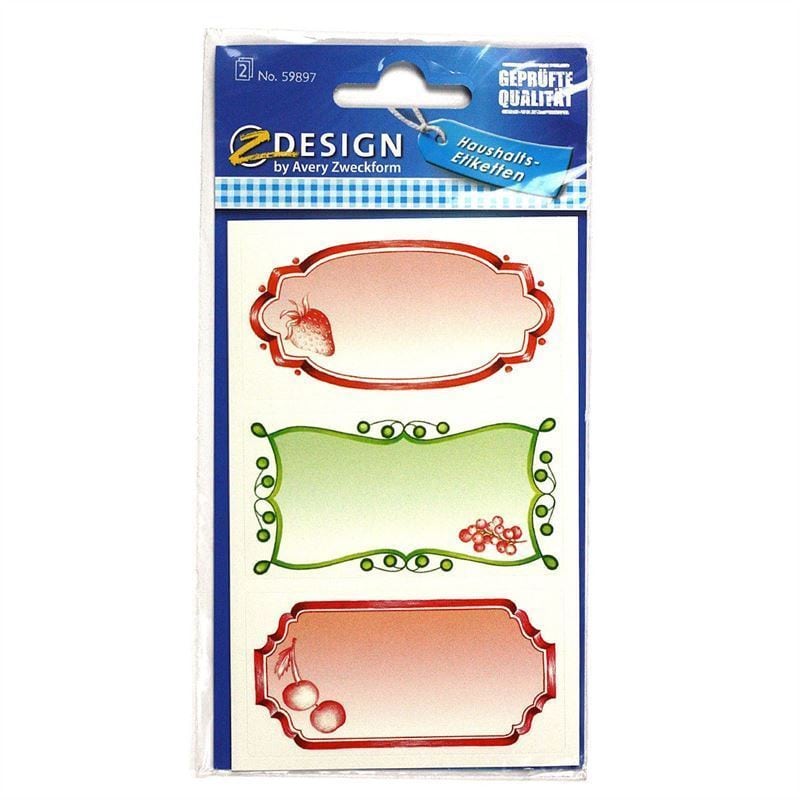 Zweckform etikete 'Sadje', pravokotne, papir, večbarvne