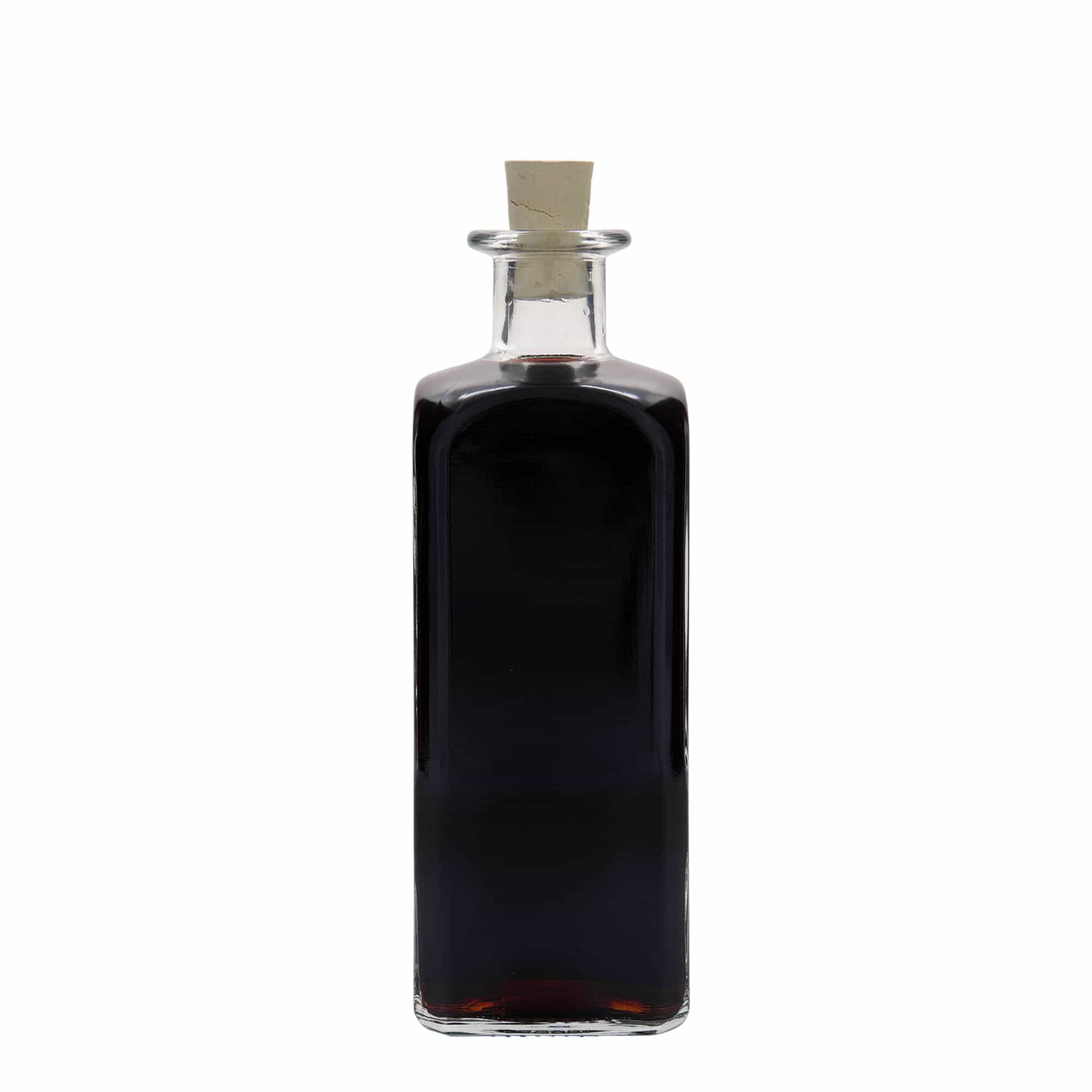 500 ml lekarniška steklenica Carré, kvadratna, ustje: pluta