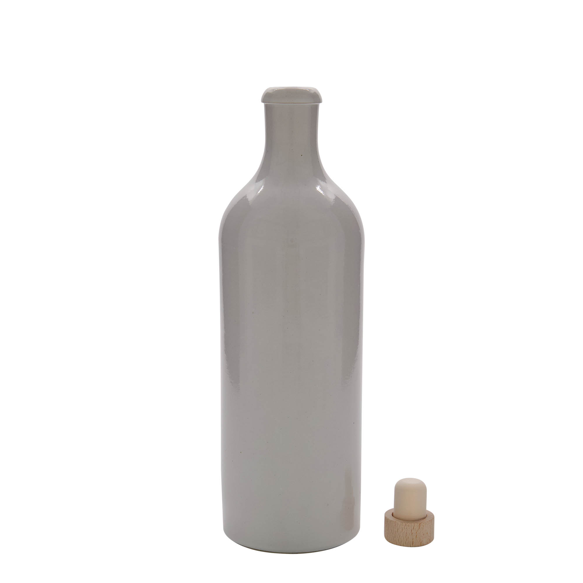 750 ml glineni vrč, kamenina, bel, odprtina: pluta