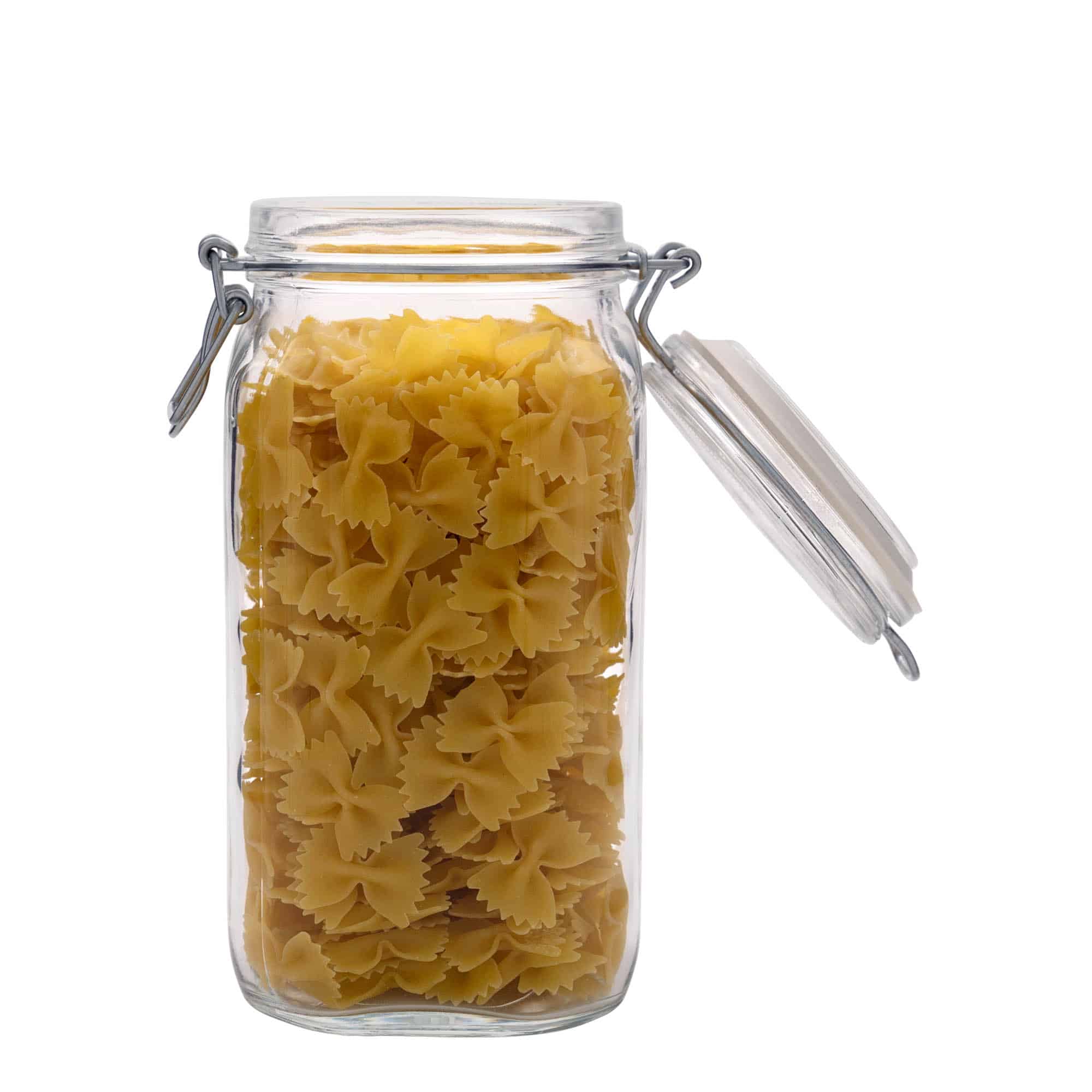 1500 ml kozarec s patentom »Fido«, kvadratni, ustje: zamašek s tesnilom s patentom