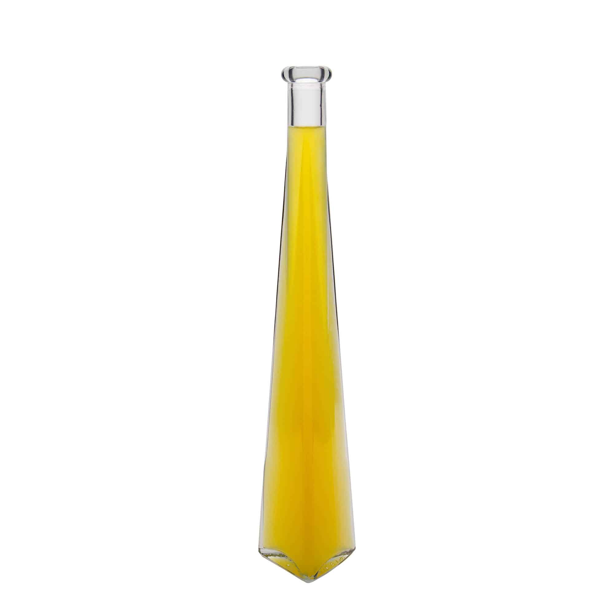 200 ml steklena steklenica »Dama Triangolore«, trikotna, ustje: pluta