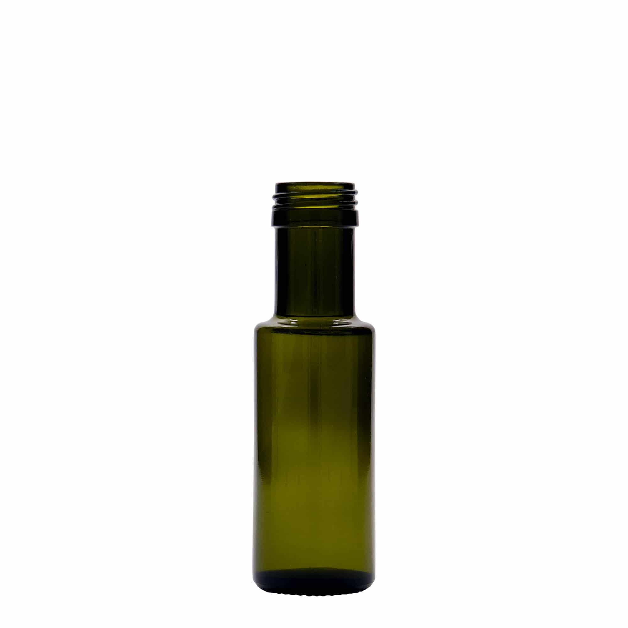 100 ml steklenica 'Dorica', starinsko zelena, odprtina: PP 31,5