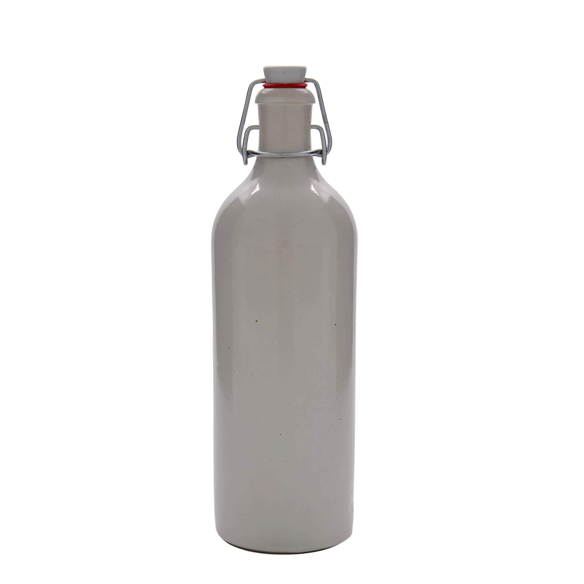 750 ml glineni vrč, kamnina, bel, odprtina: s sponko zapiranje