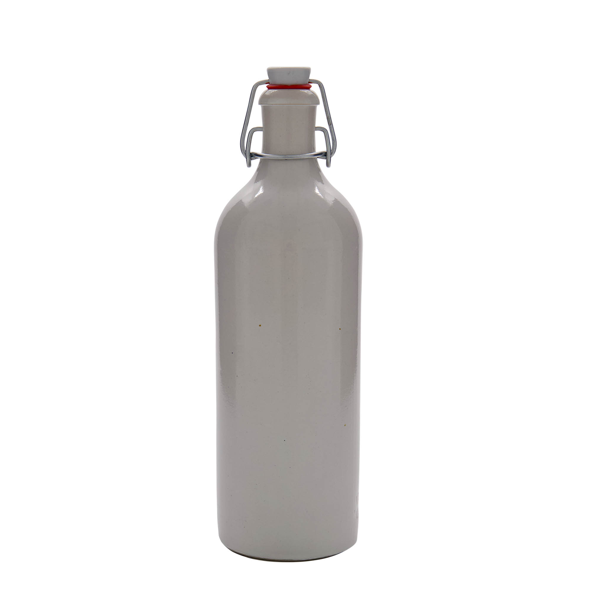 750 ml glineni vrč, kamnina, bel, odprtina: s sponko zapiranje