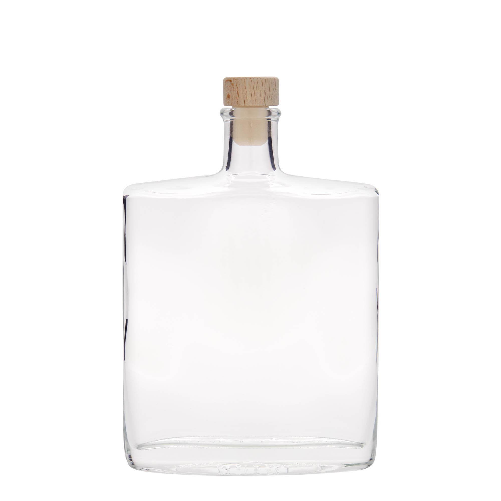 500 ml steklena steklenica »Zorbas«, ovalna, ustje: pluta