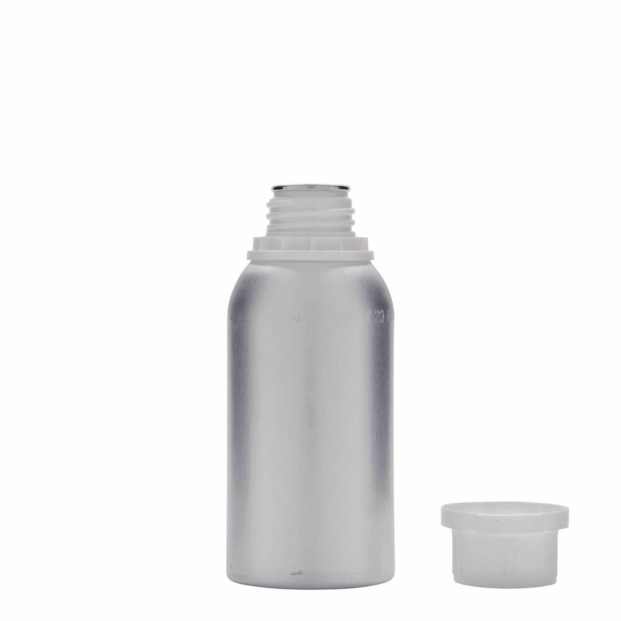 275 ml aluminijasta steklenica, kovinska, srebrna, ustje: DIN 32