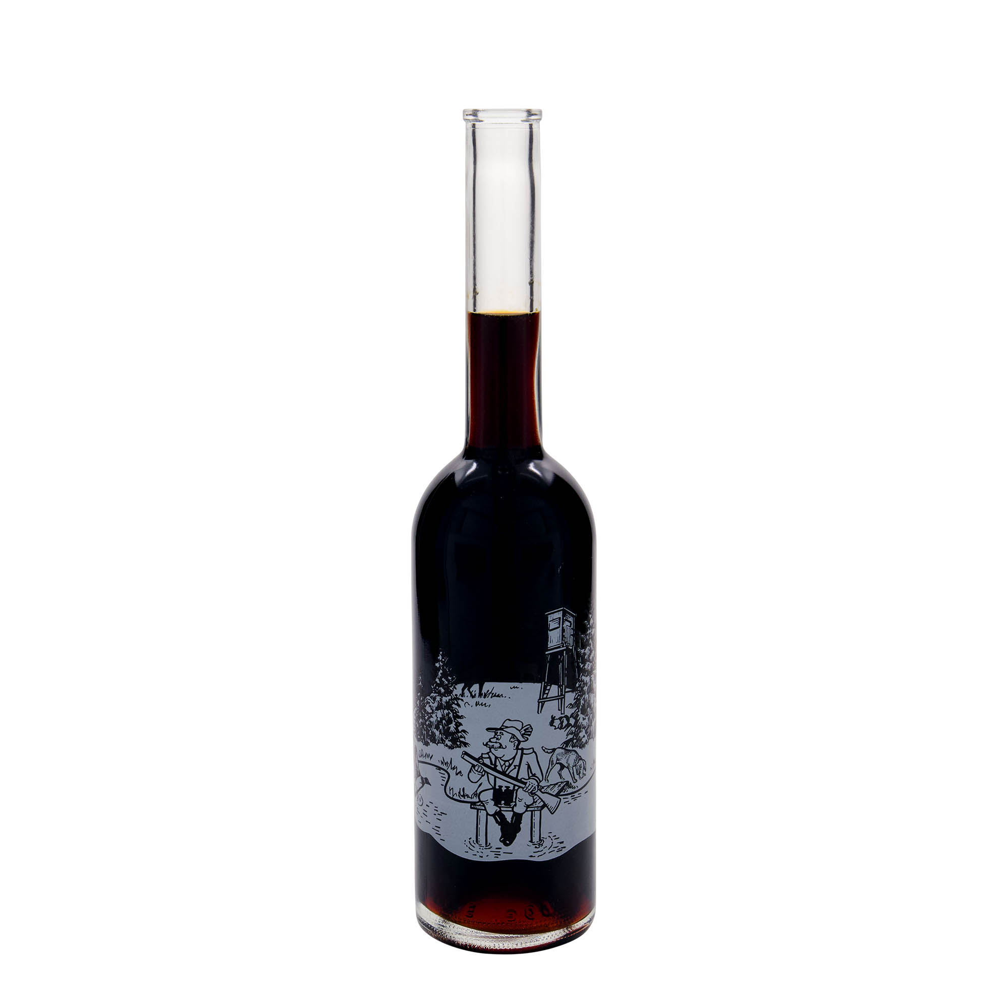 500 ml steklenica iz stekla 'Opera', motiv: Lovec, odprtina: zamašek
