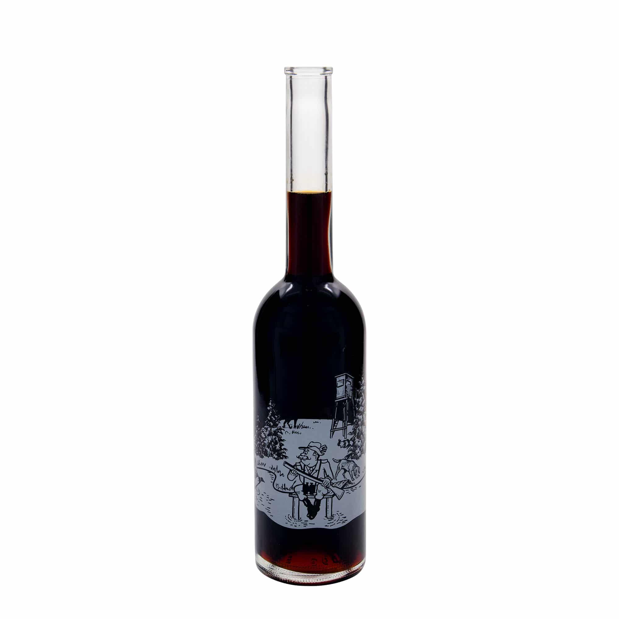 500 ml steklenica iz stekla 'Opera', motiv: Lovec, odprtina: zamašek