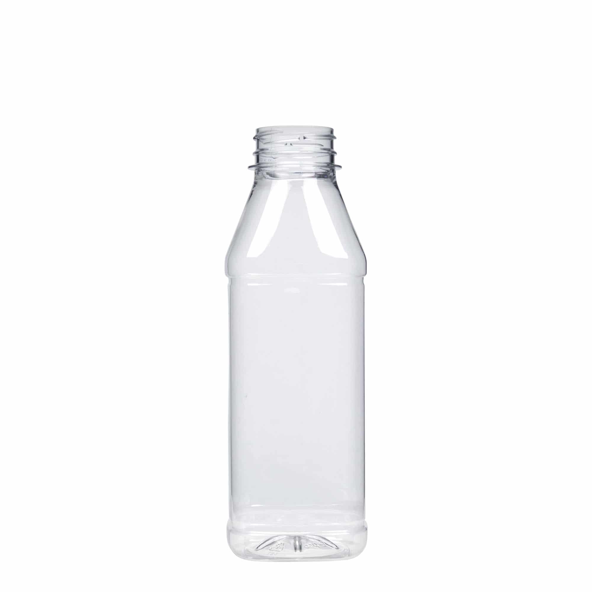 500 ml PET-flaska 'Milk and Juice Carré', kvadratna, plastika, odprtina: 38 mm