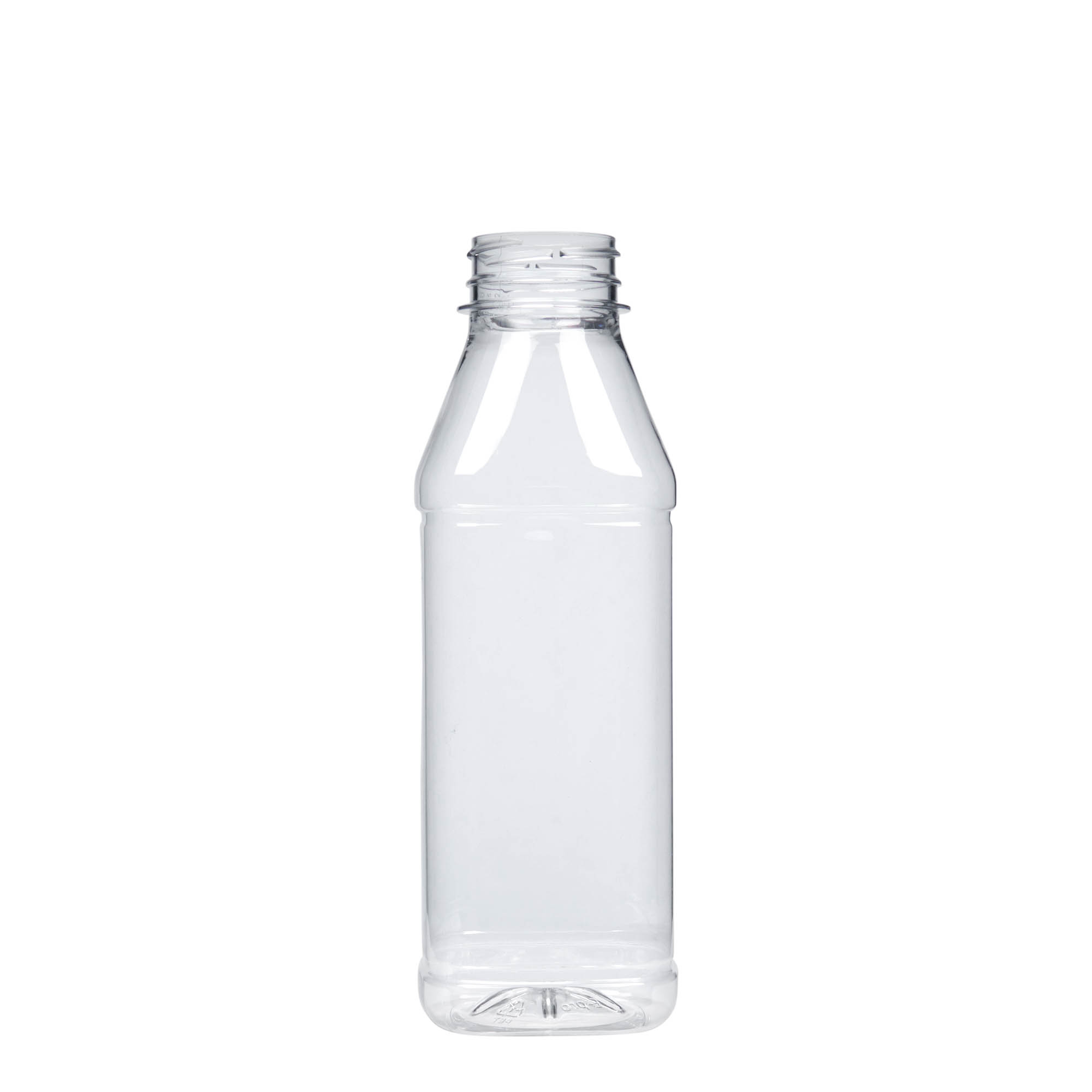 500 ml PET-flaska 'Milk and Juice Carré', kvadratna, plastika, odprtina: 38 mm