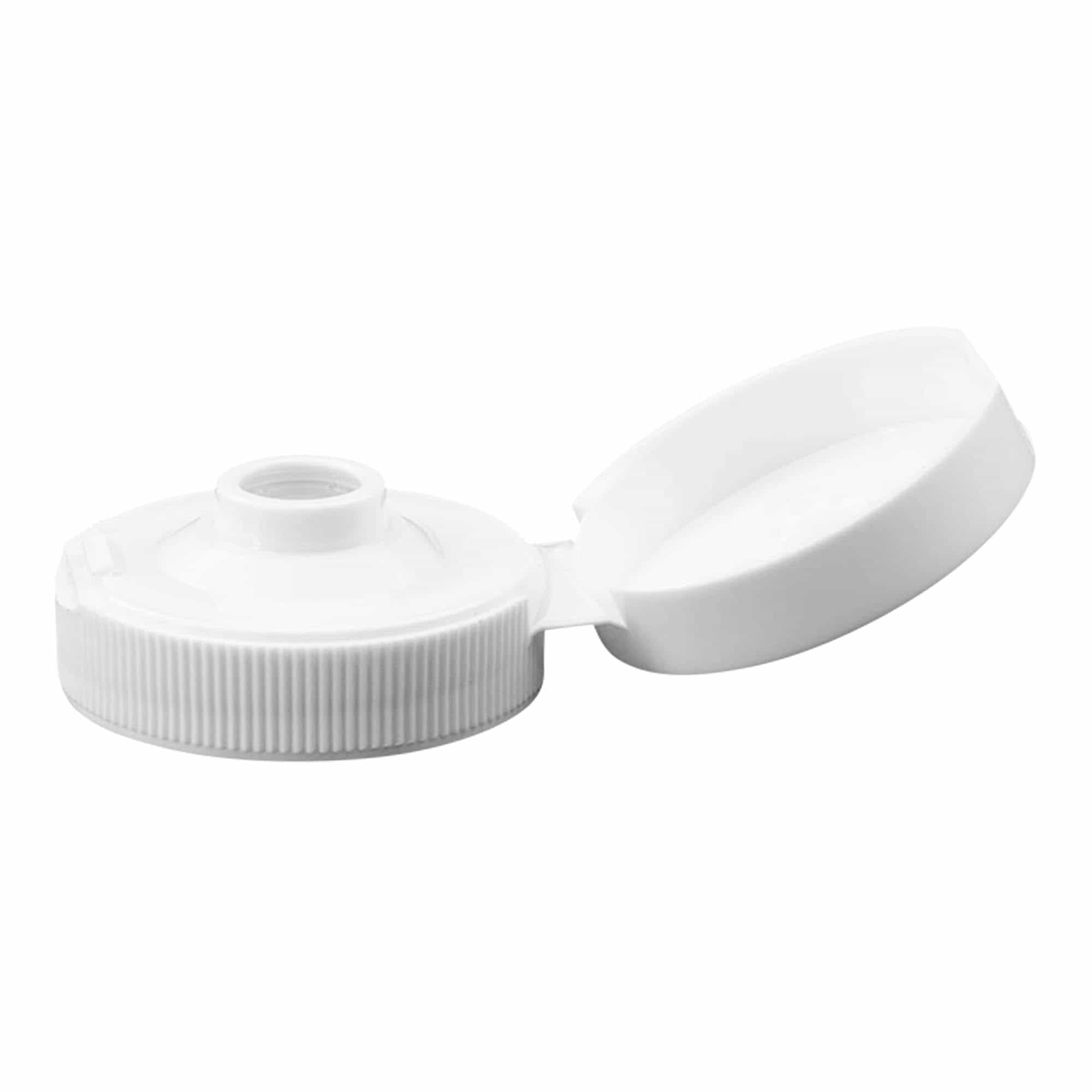 Navojni pokrovček sklopni, plastika PP, bela, za ustje: GPI 38/400