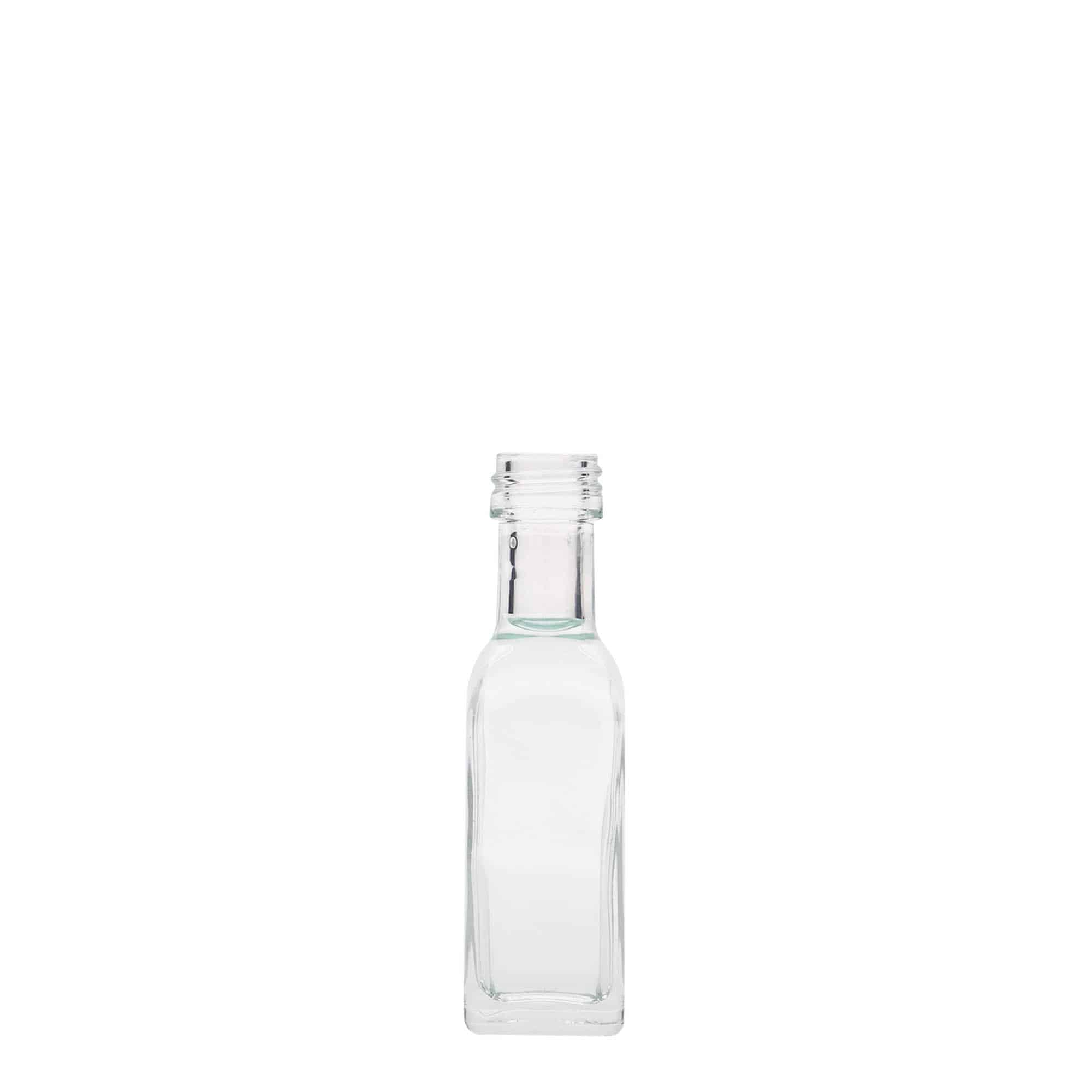 20 ml steklena steklenica »Marasca«, kvadratna, ustje: PP 18
