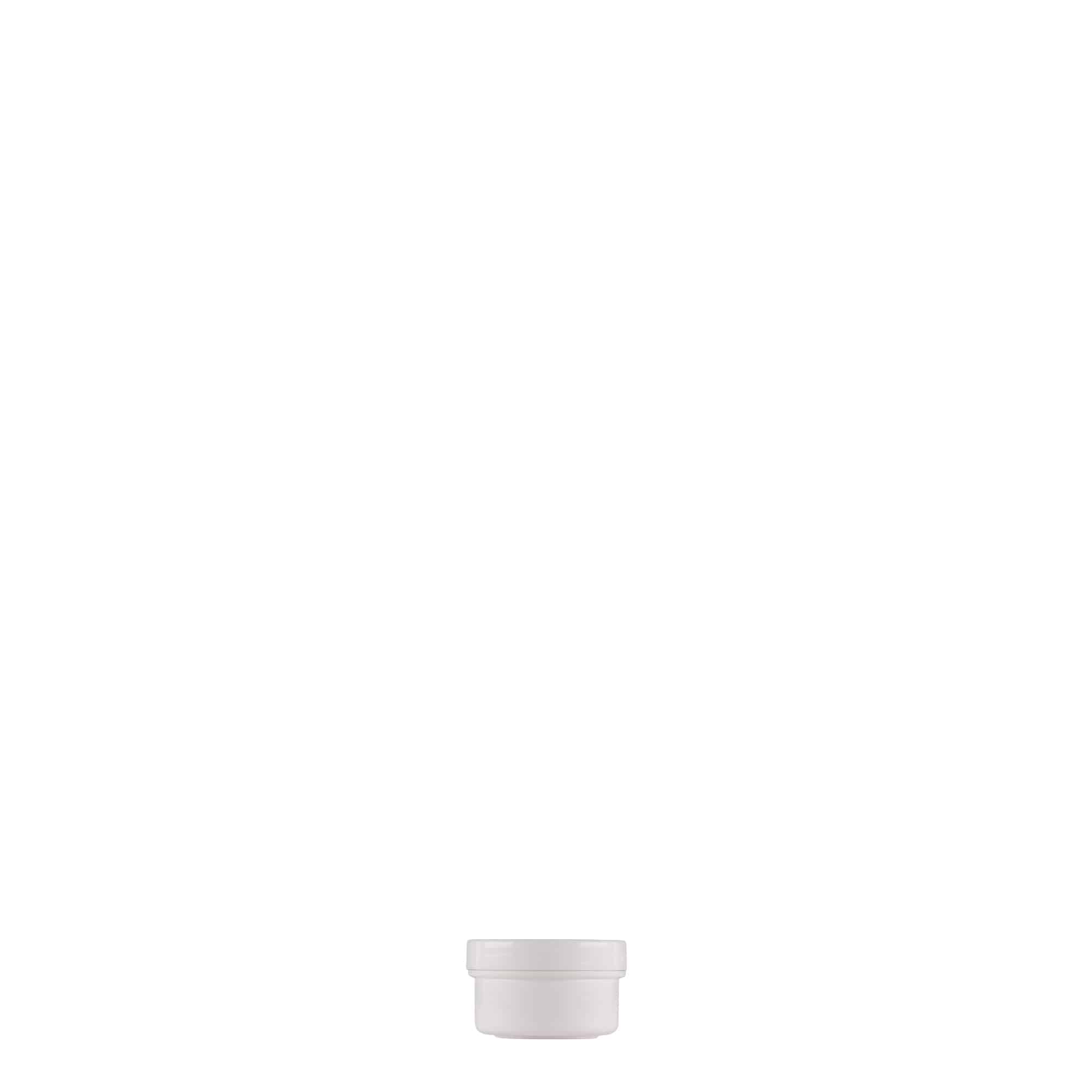6 ml plastična posodica 'White Line', PP, bela, odprtina: navojni pokrov