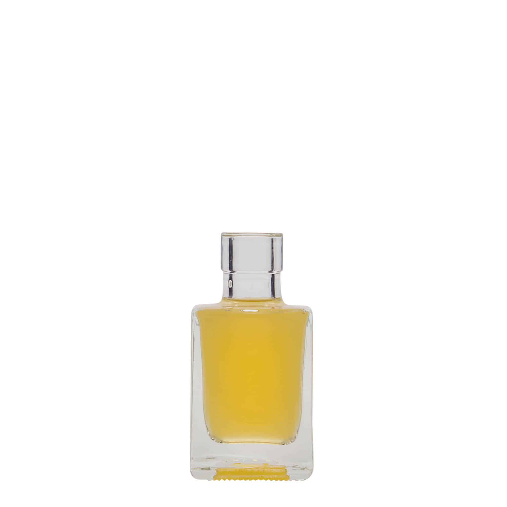 50 ml steklena steklenica »Cube«, kvadratna, ustje: pluta
