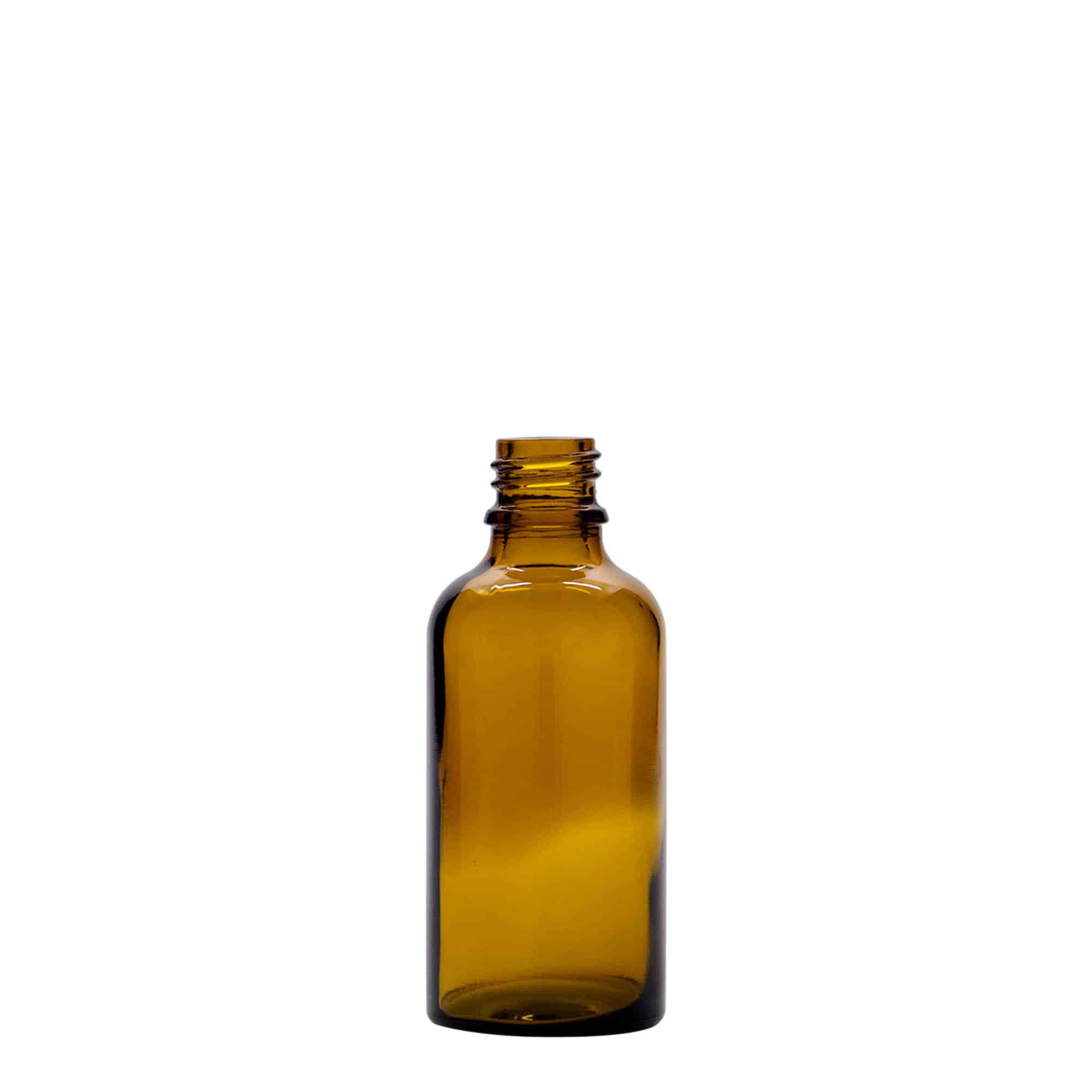 50 ml steklenica s pipeto za zdravila, steklo, rjavo-rdeča, ustje: DIN 18