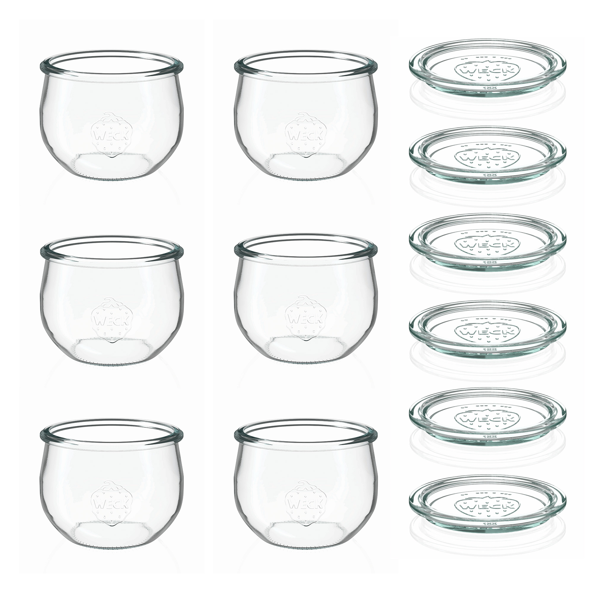6x 580 ml WECK kozarec tulipan s steklenim pokrovom RR 100