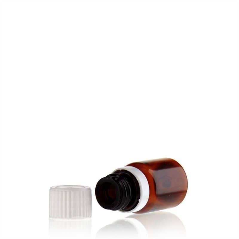 10 ml PET-medicinska steklenička 'Easy Living', rjava, plastika, odprtina: DIN 18