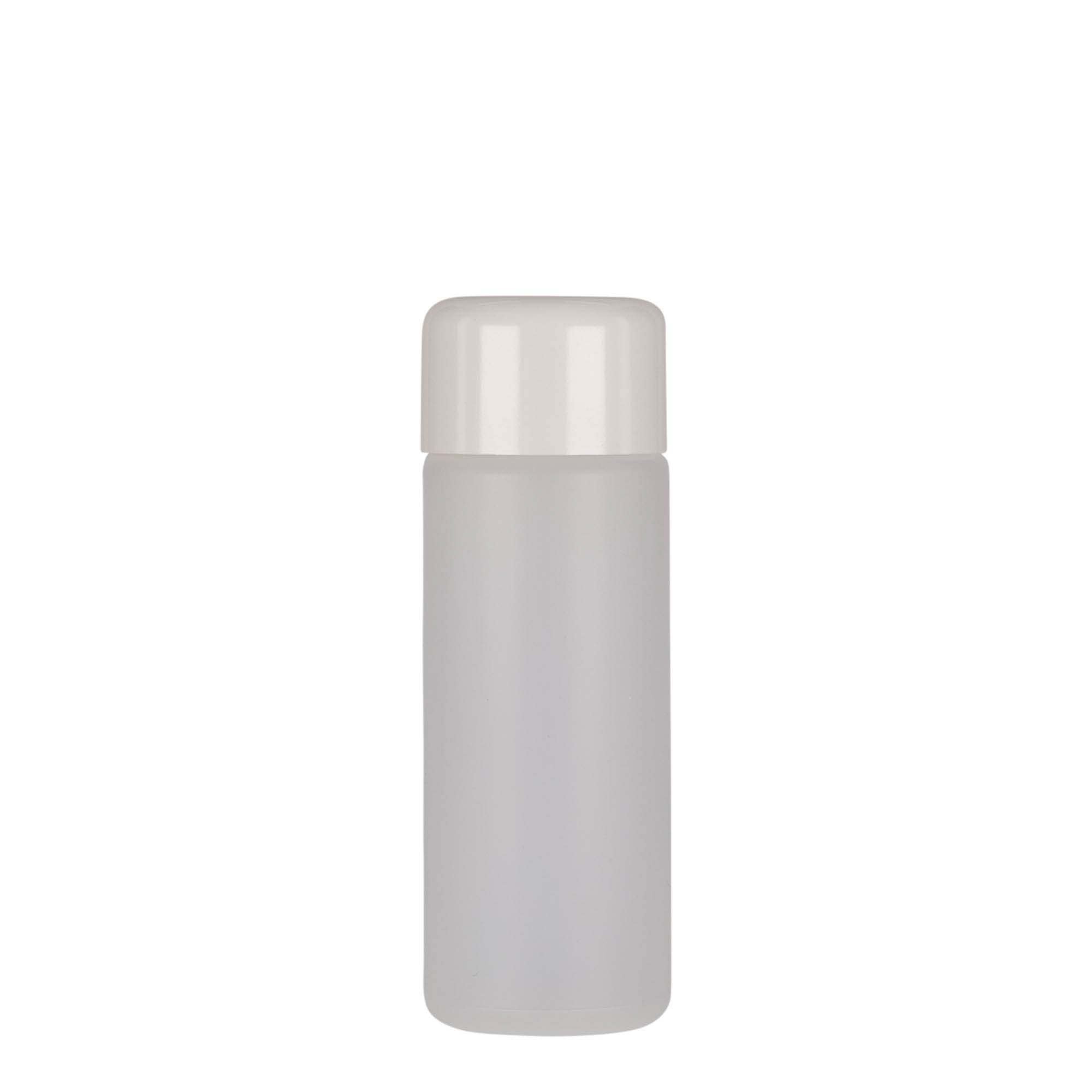 100 ml okrogla steklenica, PE-plastika, naravna, odprtina: navojni pokrov