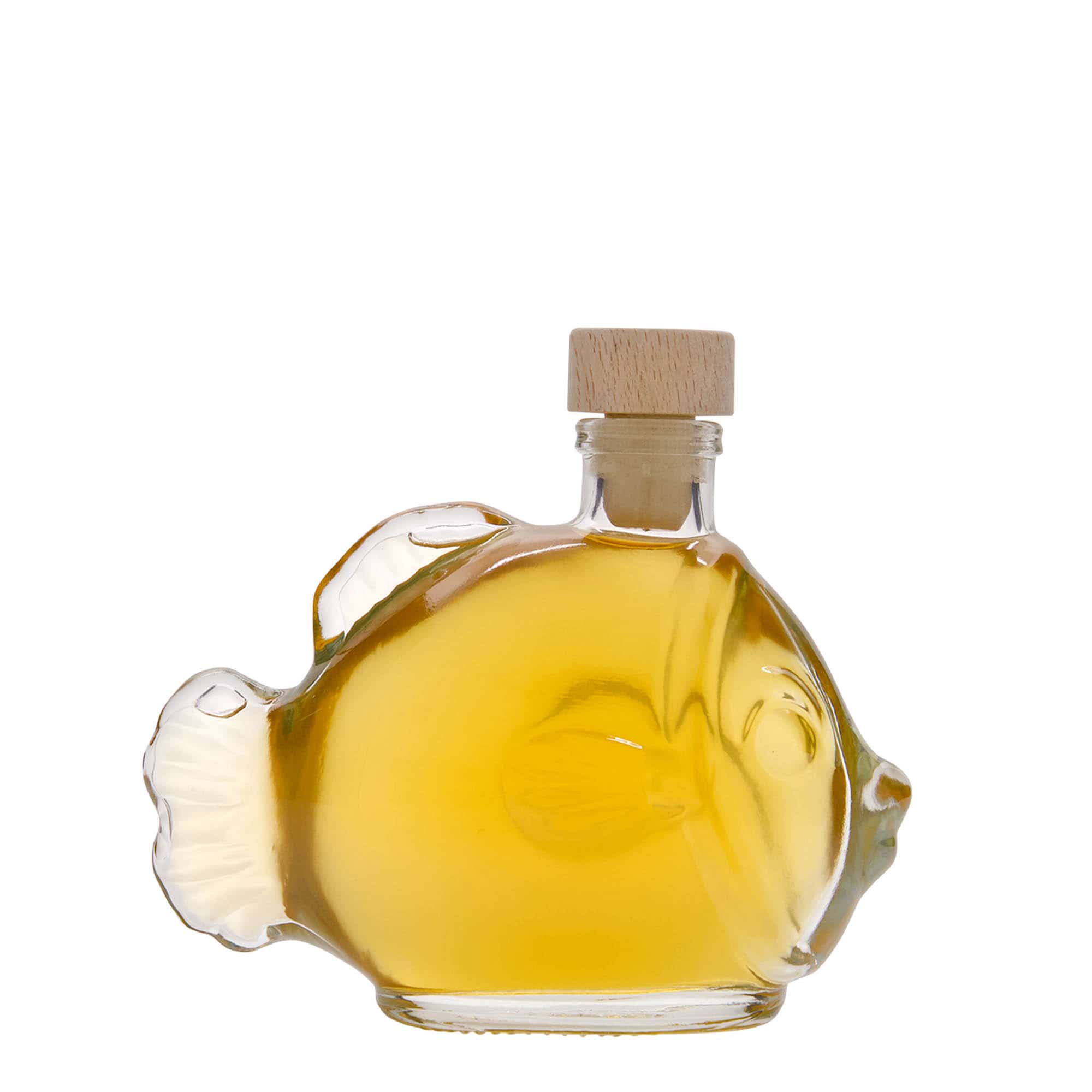 200 ml steklena steklenica 'Riba', odprtina: pluta