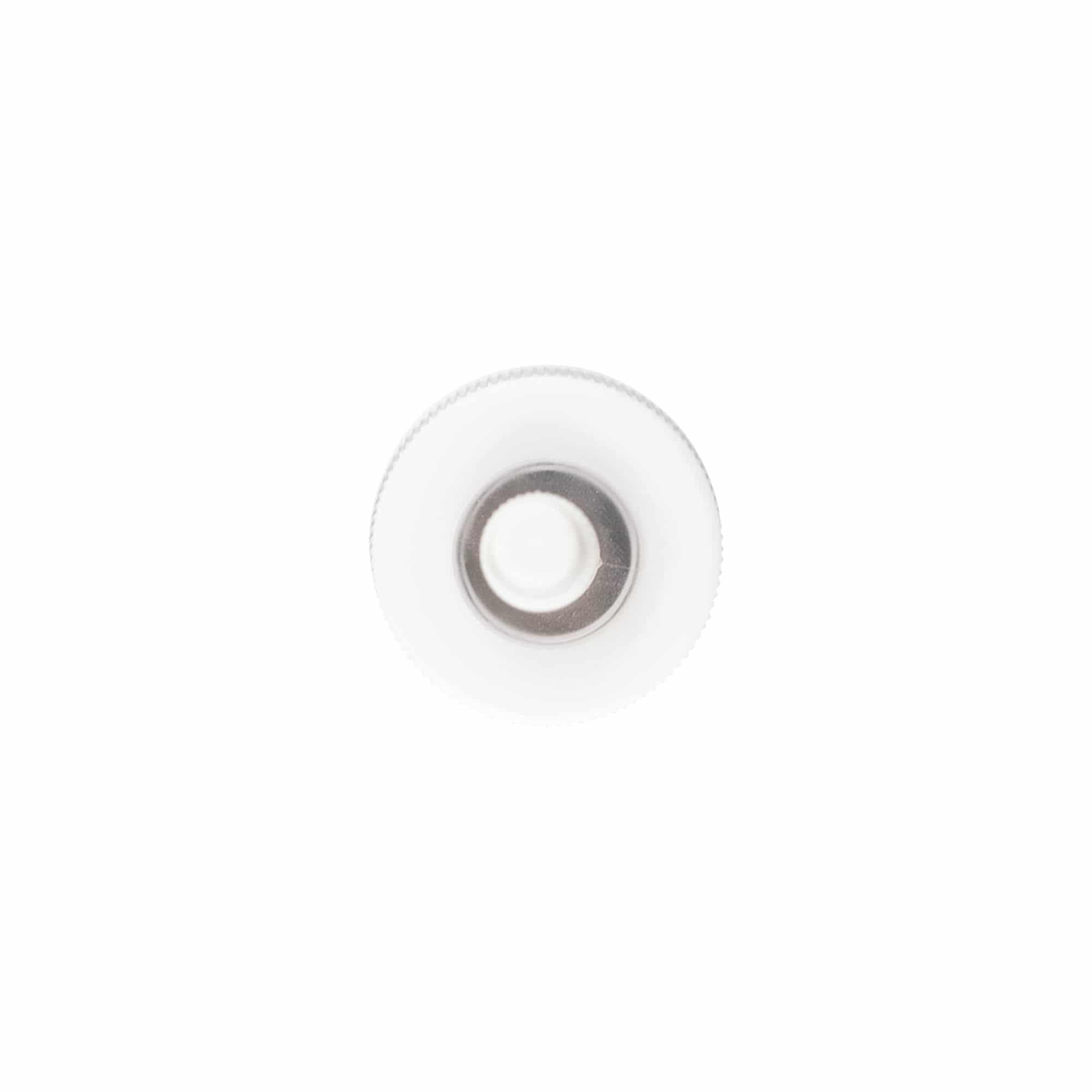 Zavrtni pokrovček z aplikatorjem, PP-plastika, bel, za odprtino: 24/410