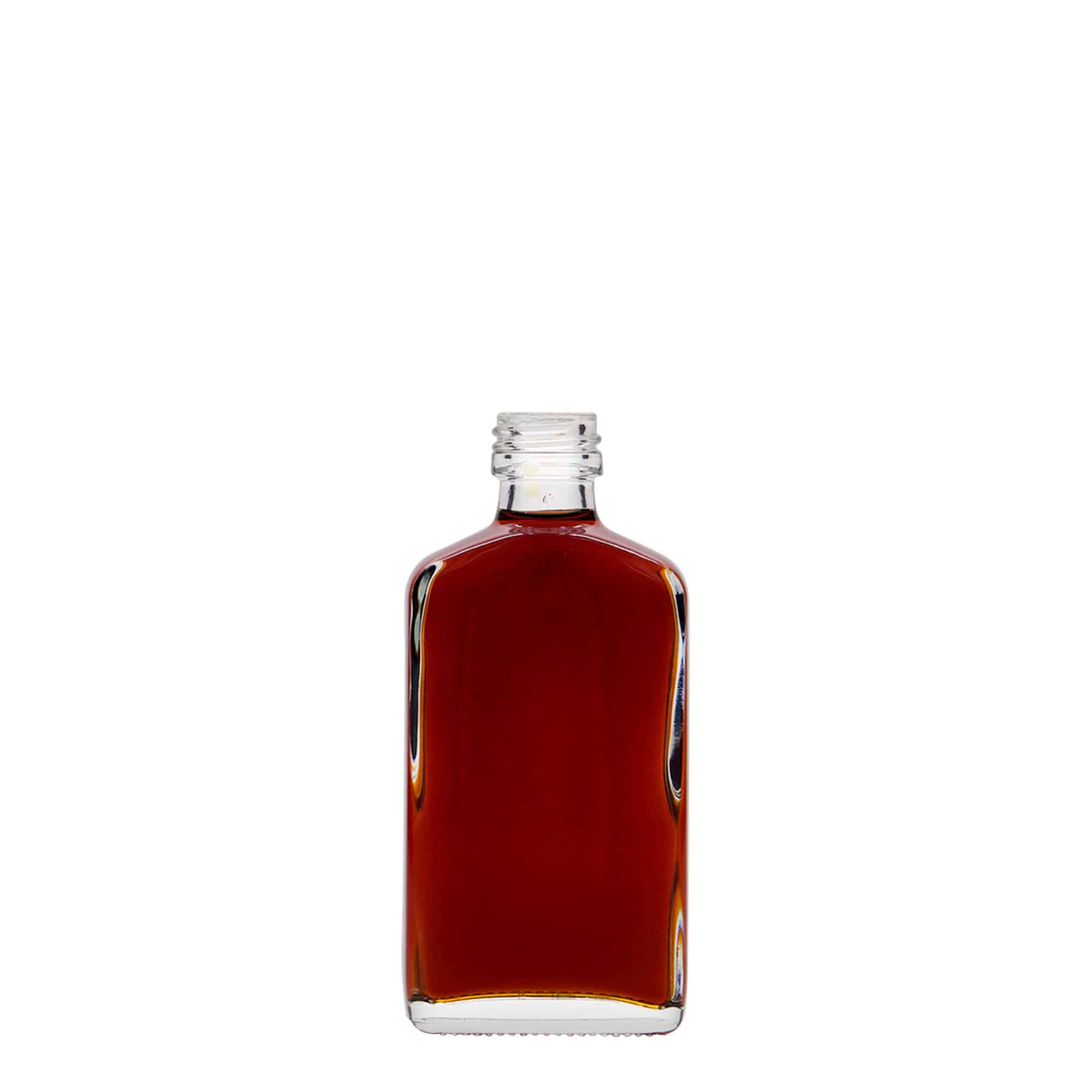 50 ml žepna steklenica, pravokotna, steklo, ustje: PP 18