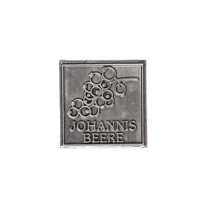 Kositrna etiketa 'Ribez', kvadratna, kovinska, srebrna Kositrna etiketa 'Ribez', kvadratna, kovinska, srebrna