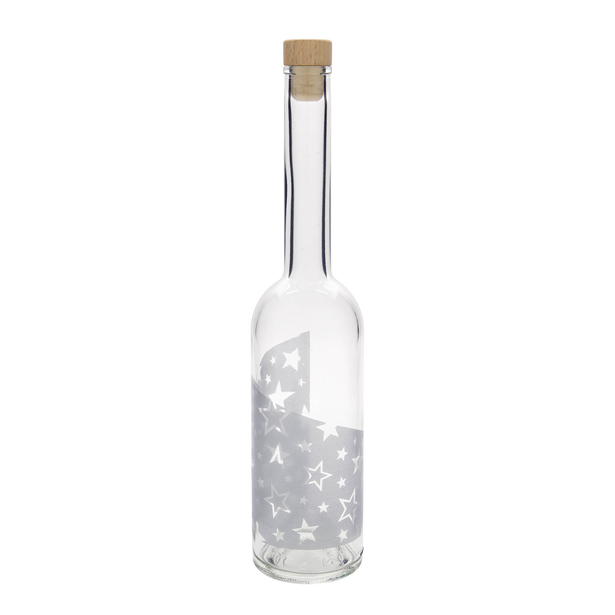 500 ml steklenica 'Opera', motiv: srebrne zvezde, odprtina: pluta