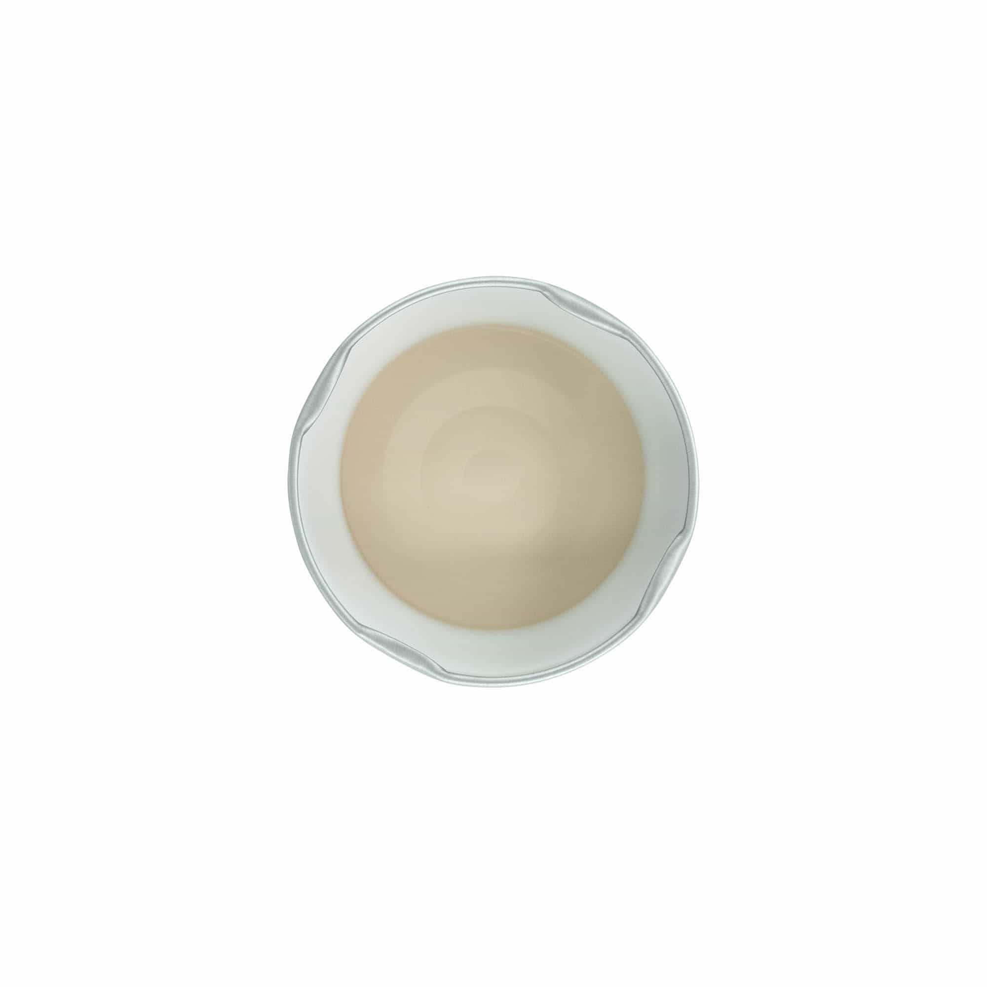 Globoko zavrten pokrov, bel pločevina, srebrn, za odprtino: Deep-TO 63