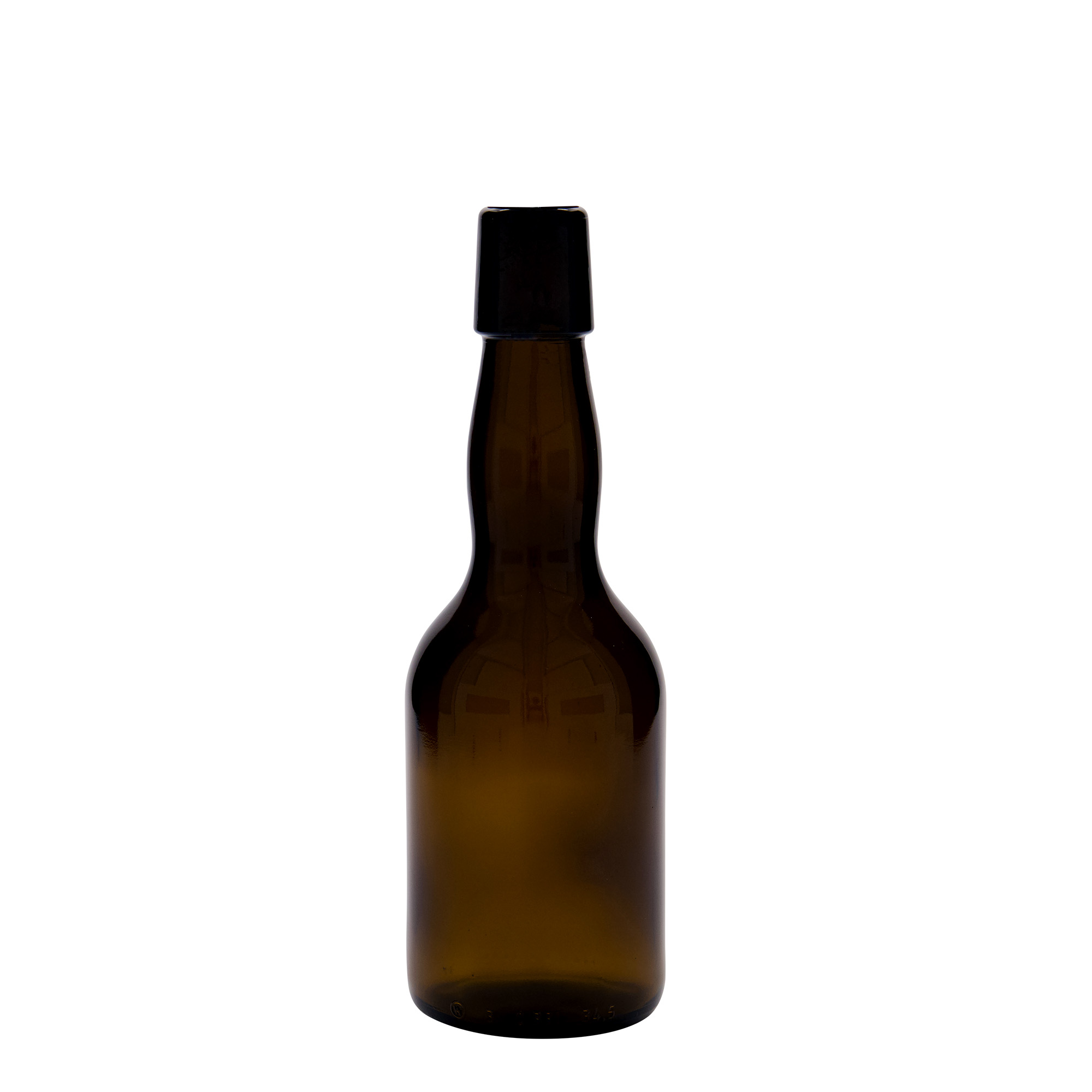 330 ml steklenica piva z ovratnikom, steklo, rjava, odprtina: s sponko