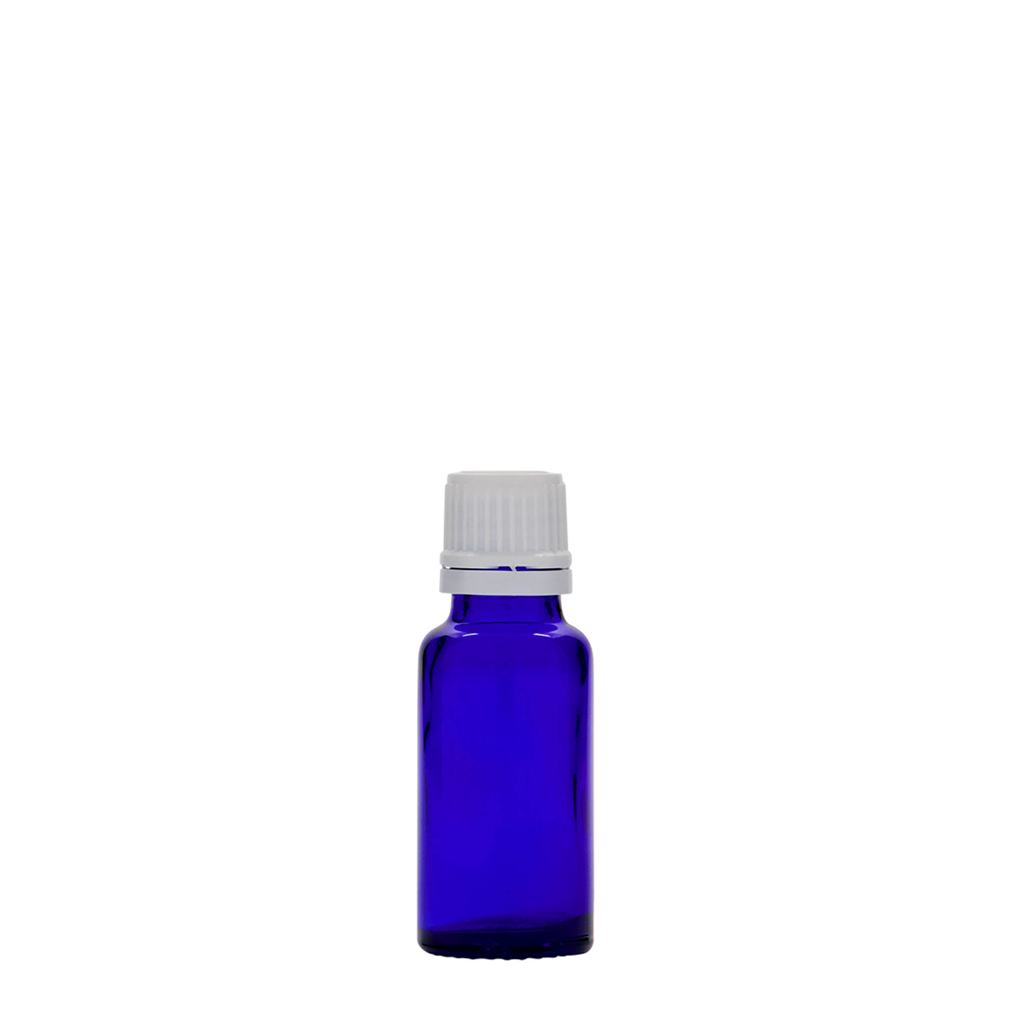 20 ml medicinska steklenička, steklo, kraljevsko modra, odprtina: DIN 18