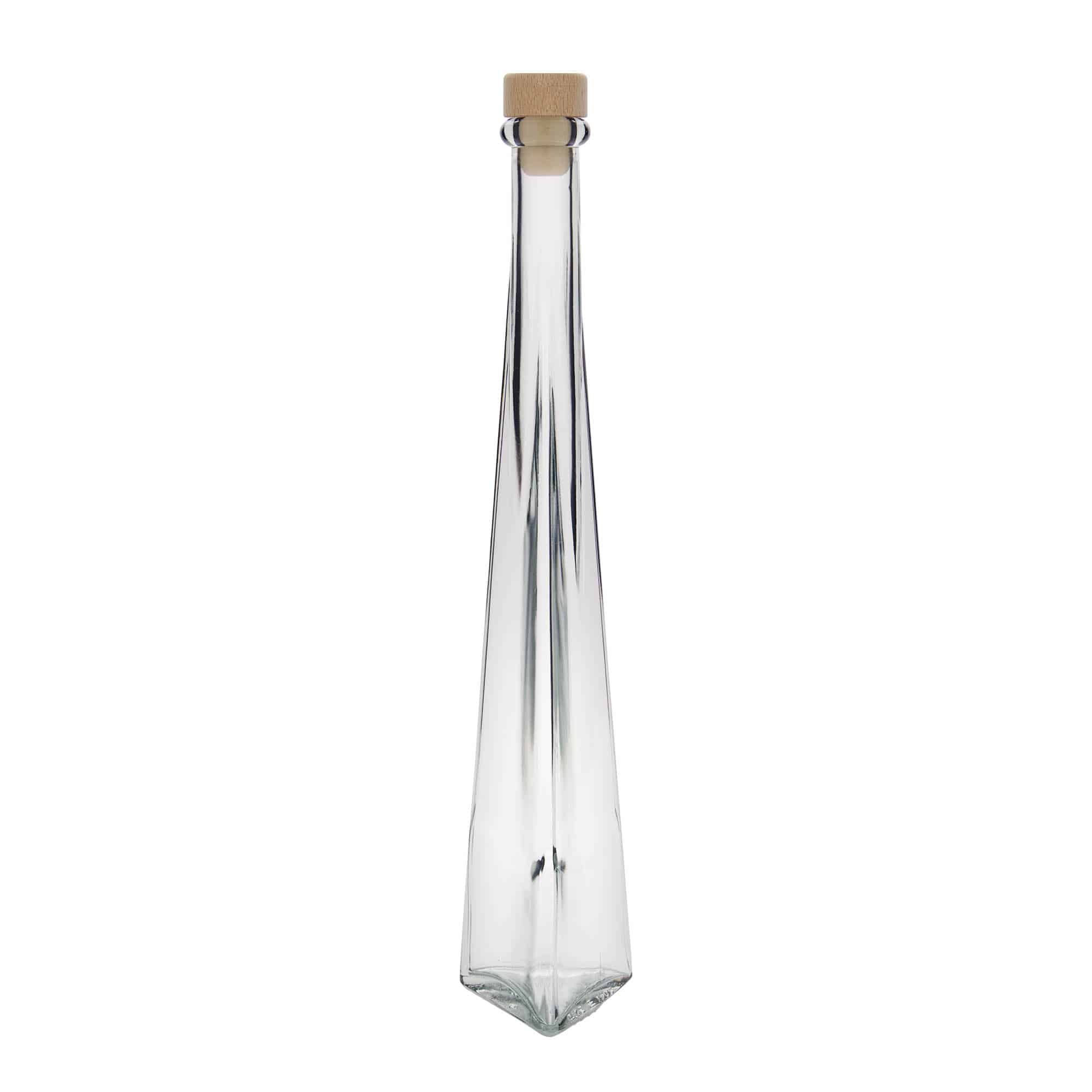 200 ml steklena steklenica »Dama Triangolore«, trikotna, ustje: pluta