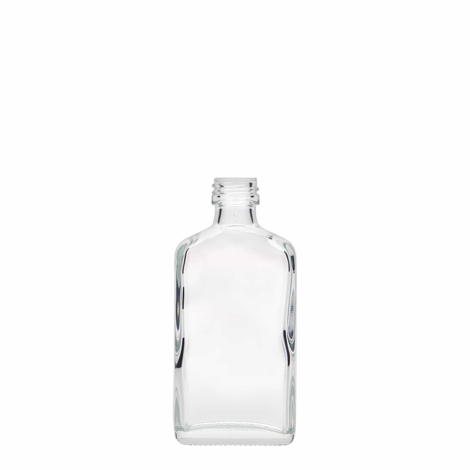 50 ml žepna steklenička, pravokotna, steklo, odprtina: PP 18
