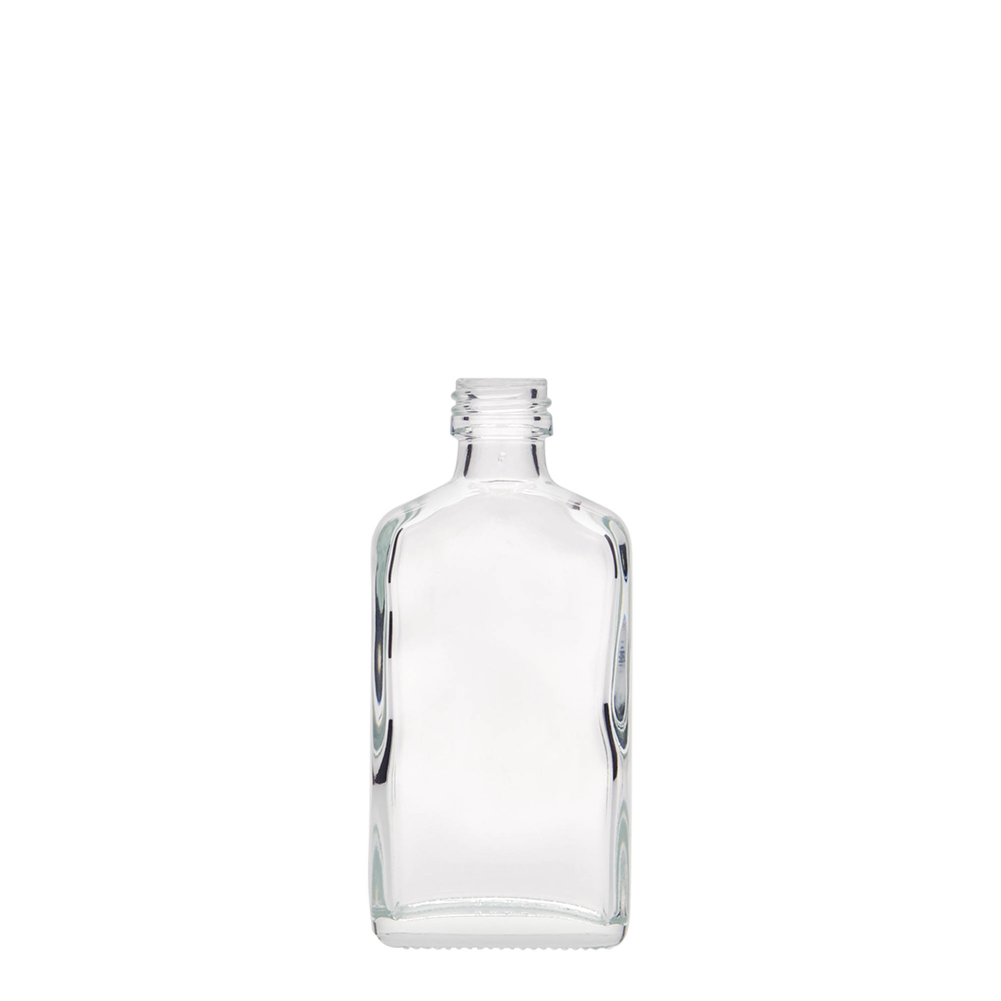 50 ml žepna steklenička, pravokotna, steklo, odprtina: PP 18