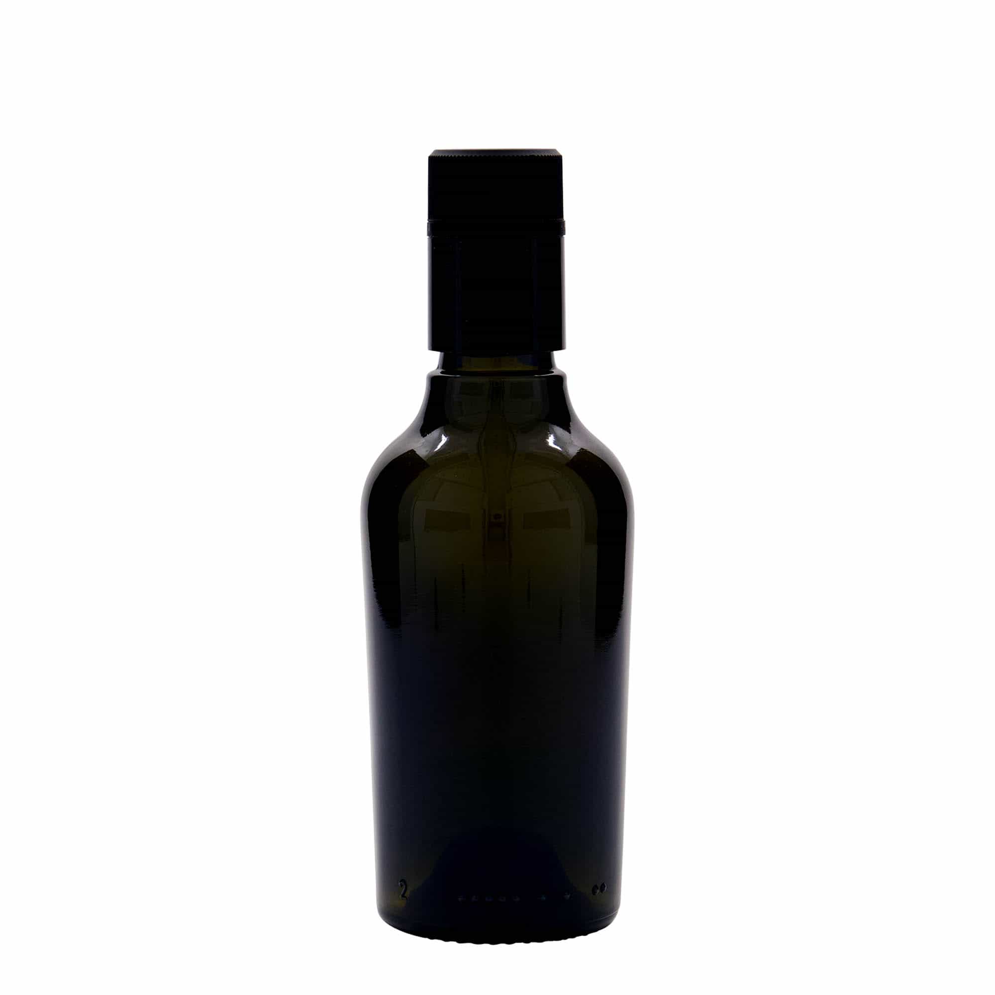 250 ml steklenica za kis/olje »Oleum«, steklo, antično zelena, ustje: DOP