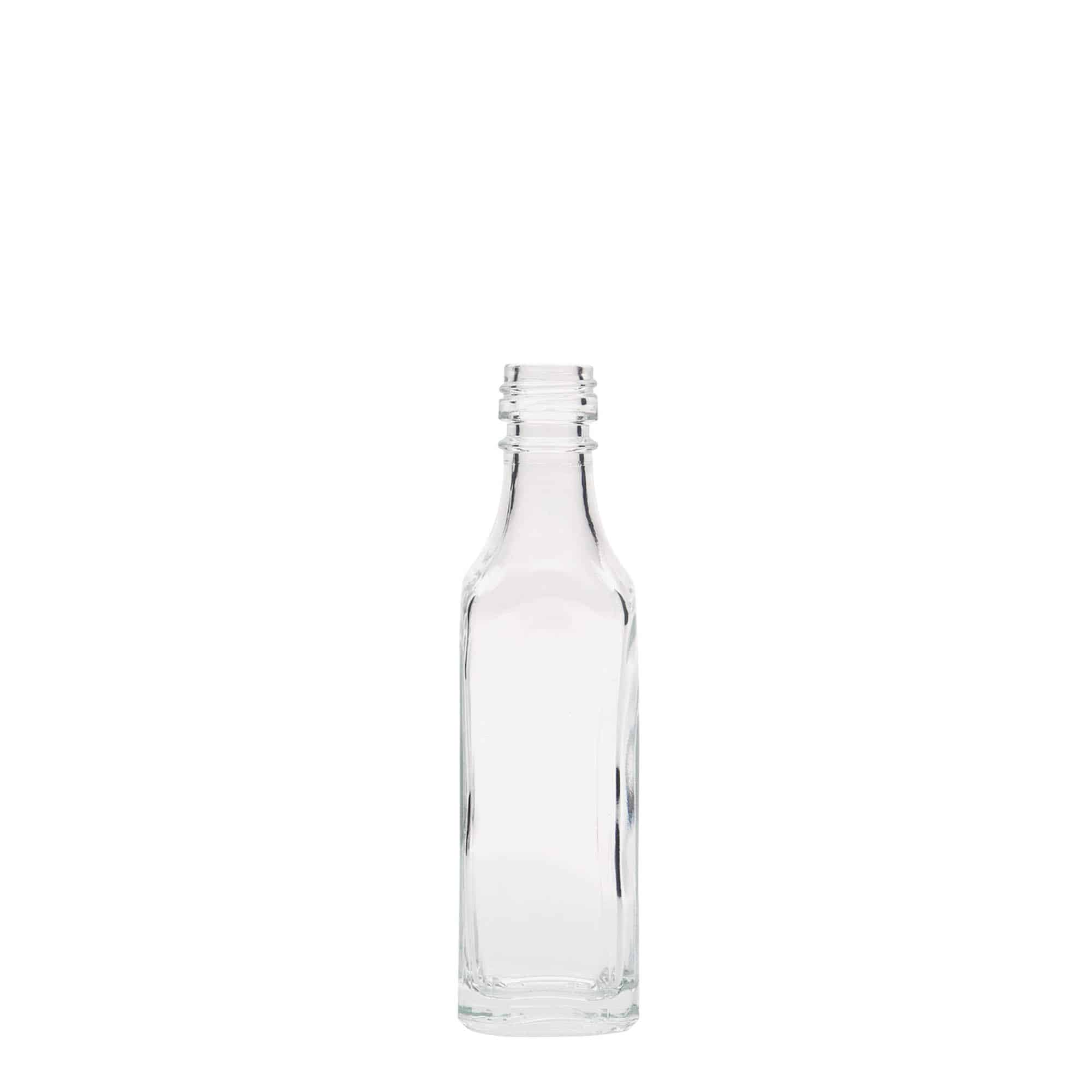 50 ml steklena steklenica »Siena«, kvadratna, ustje: PP 18 50 ml steklena steklenica »Siena«, kvadratna, ustje: PP 18