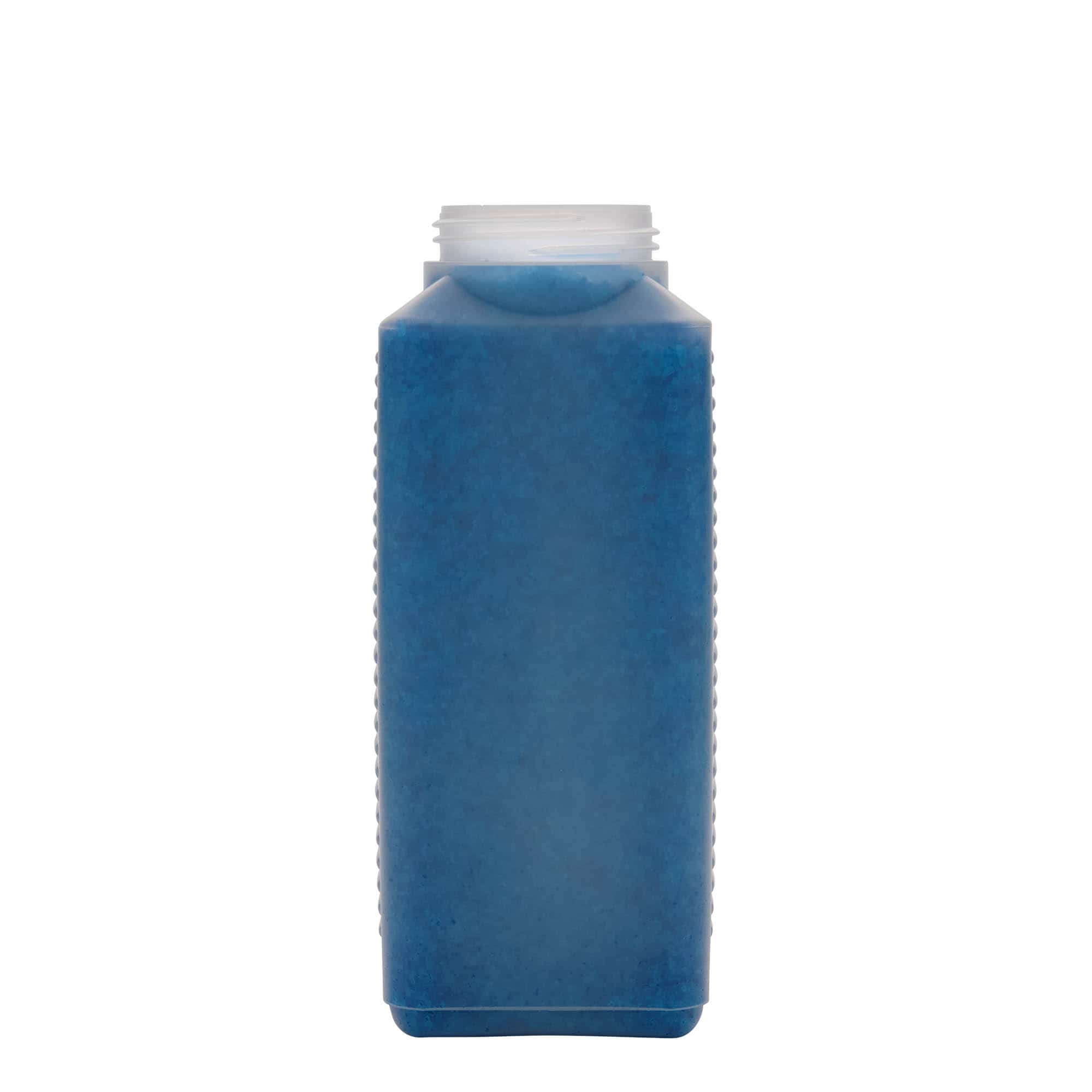 1.000 ml steklenica z širokim vratom, pravokotna, HDPE-plastika, naravna, odprtina: DIN 60 EPE