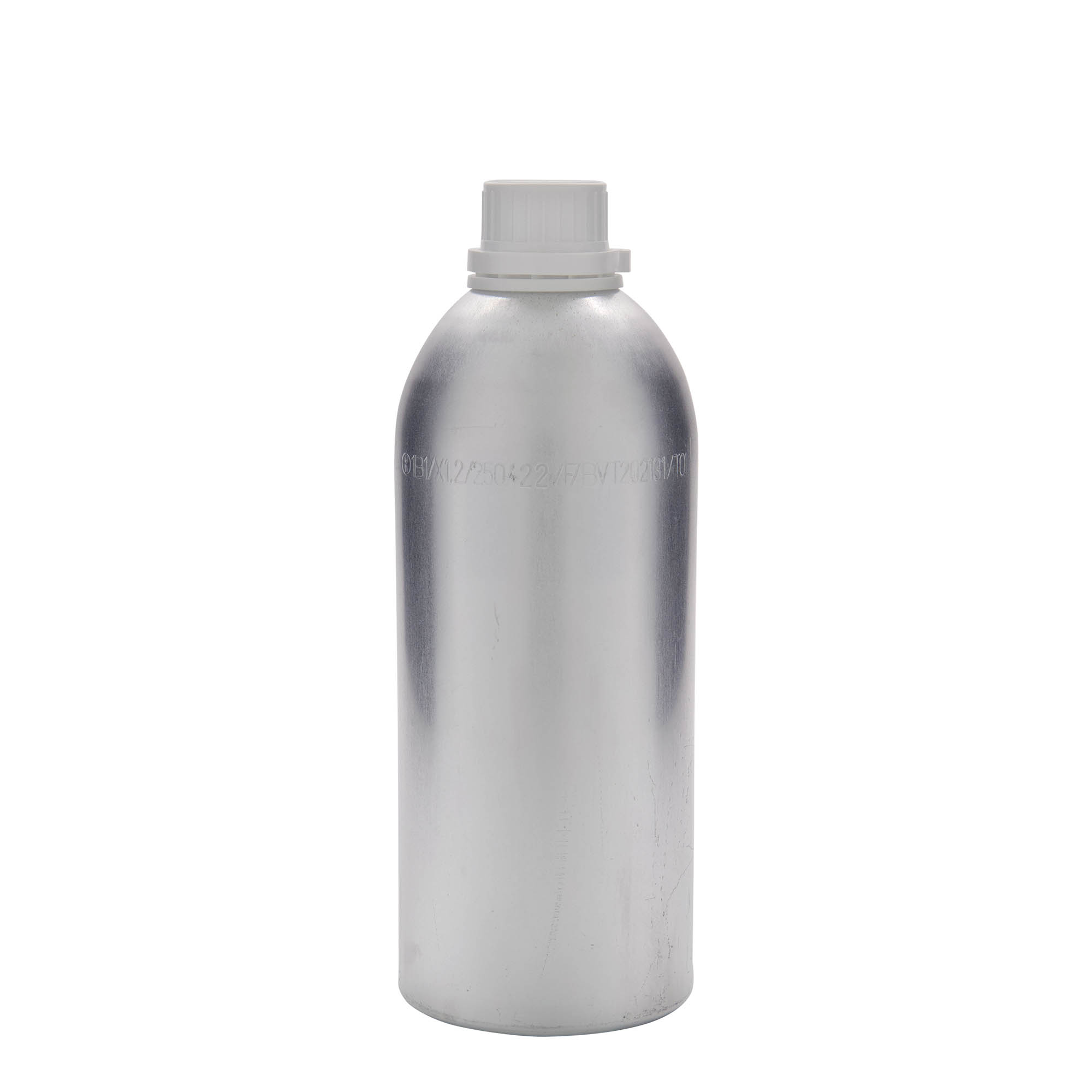 1100 ml aluminijasta steklenica, kovina, srebrna, odprtina: DIN 32