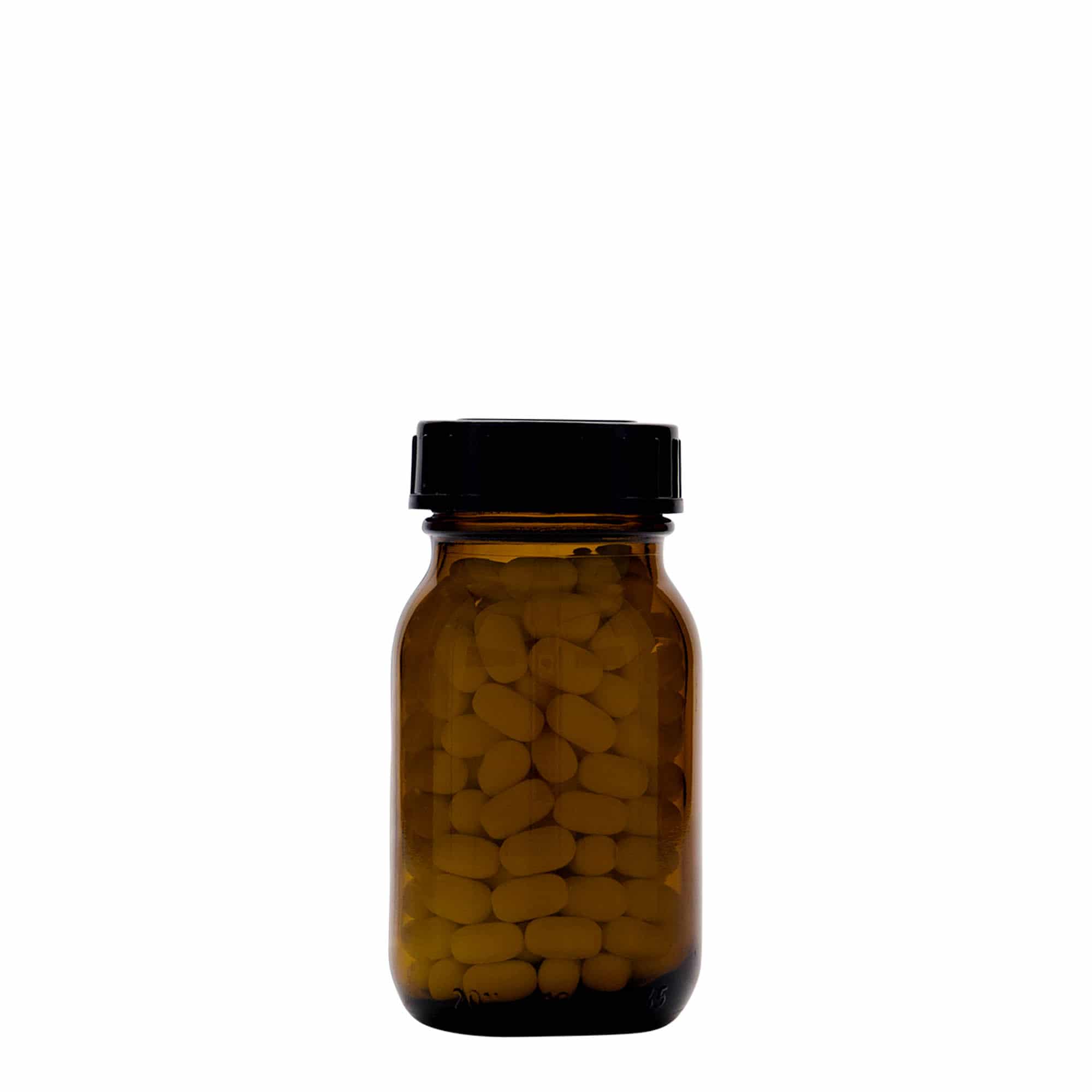 100 ml steklenica z širokim vratom, rjava, odprtina: DIN 40