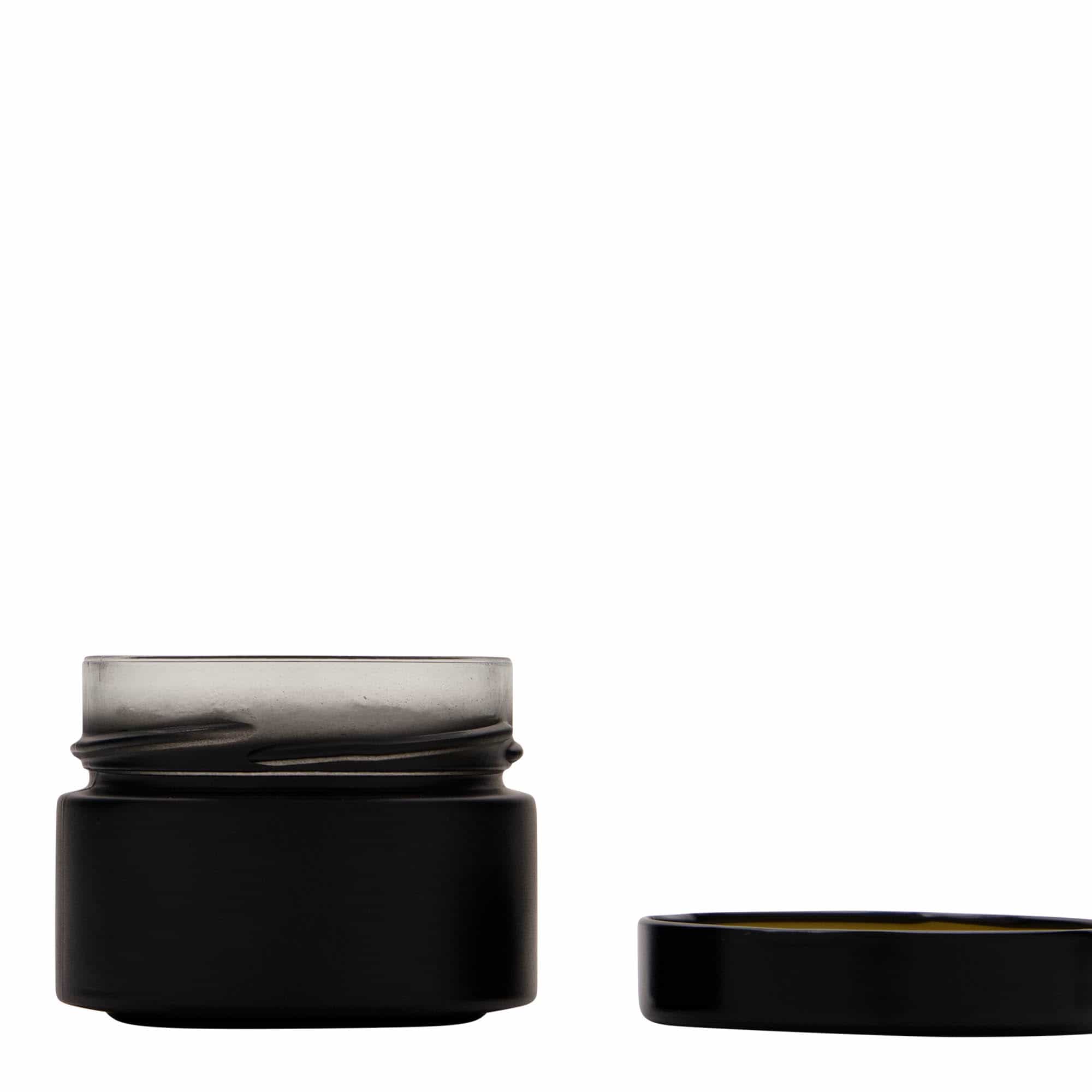 130 ml okrogli kozarec »Aurora«, črna, ustje: Deep-Twist-Off (DTO 66)